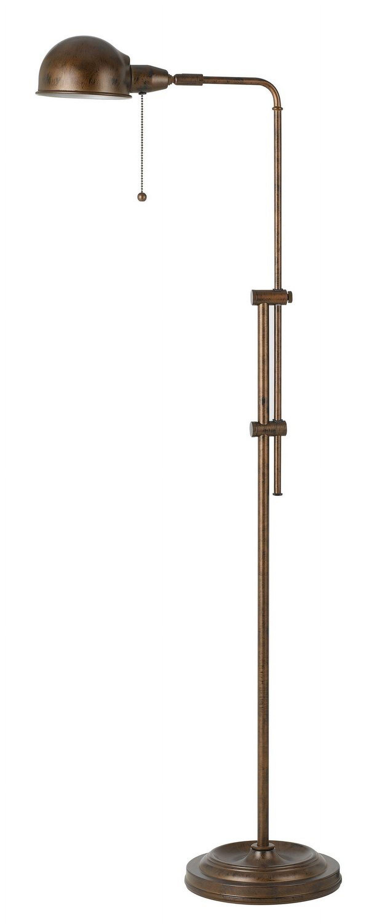 Adjustable Bronze Pharmacy Floor Lamp with Pull Chain Switch