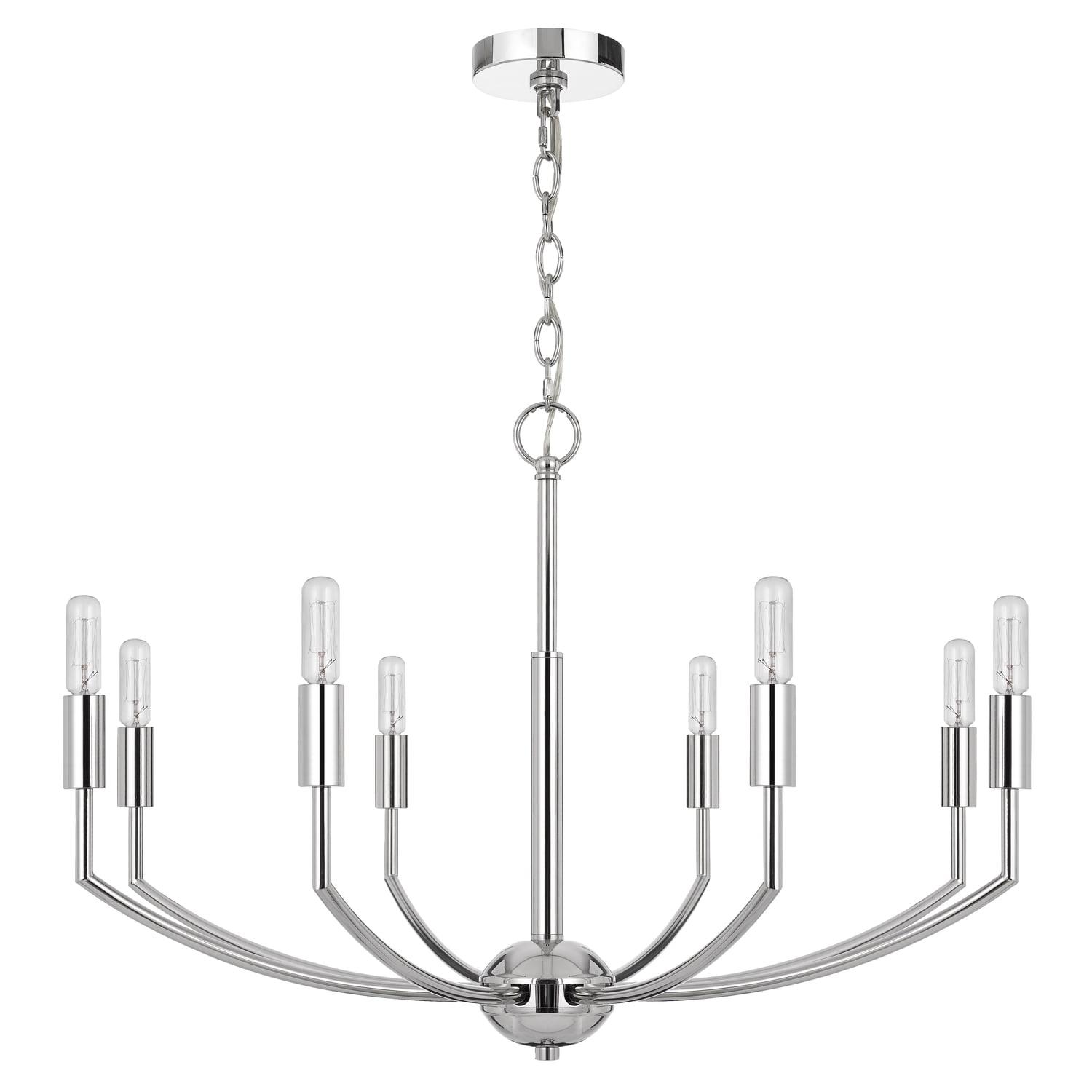 Maxton Chrome 8-Light 30" Wide Candle Style Chandelier