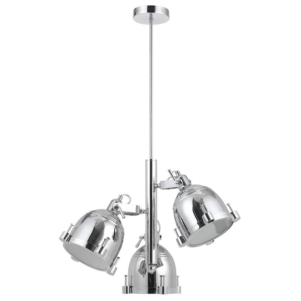 60W x 3 Hubble 3 light chandelier-Color:Chrome,Finish:Chrome,Material:Metal,Shape:Round,Style:Transitional,Wattage:60WX3
