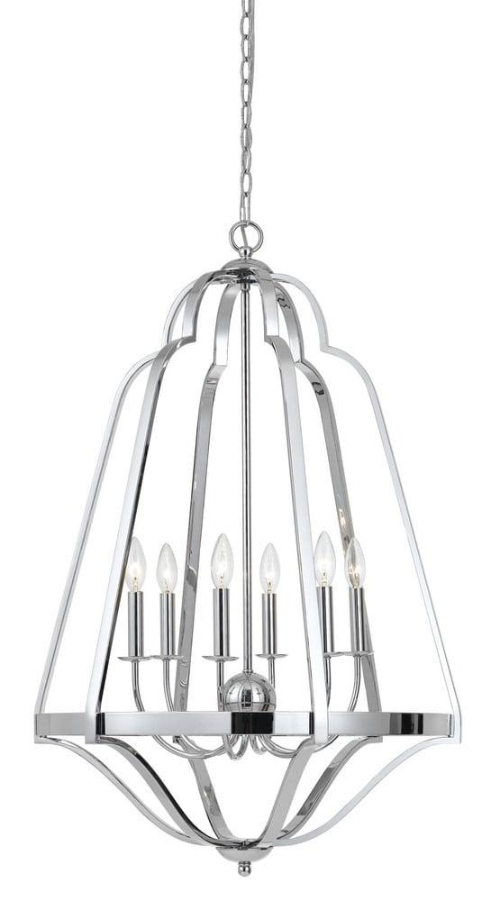 Melrose Chrome 6-Light Modern Steel Chandelier