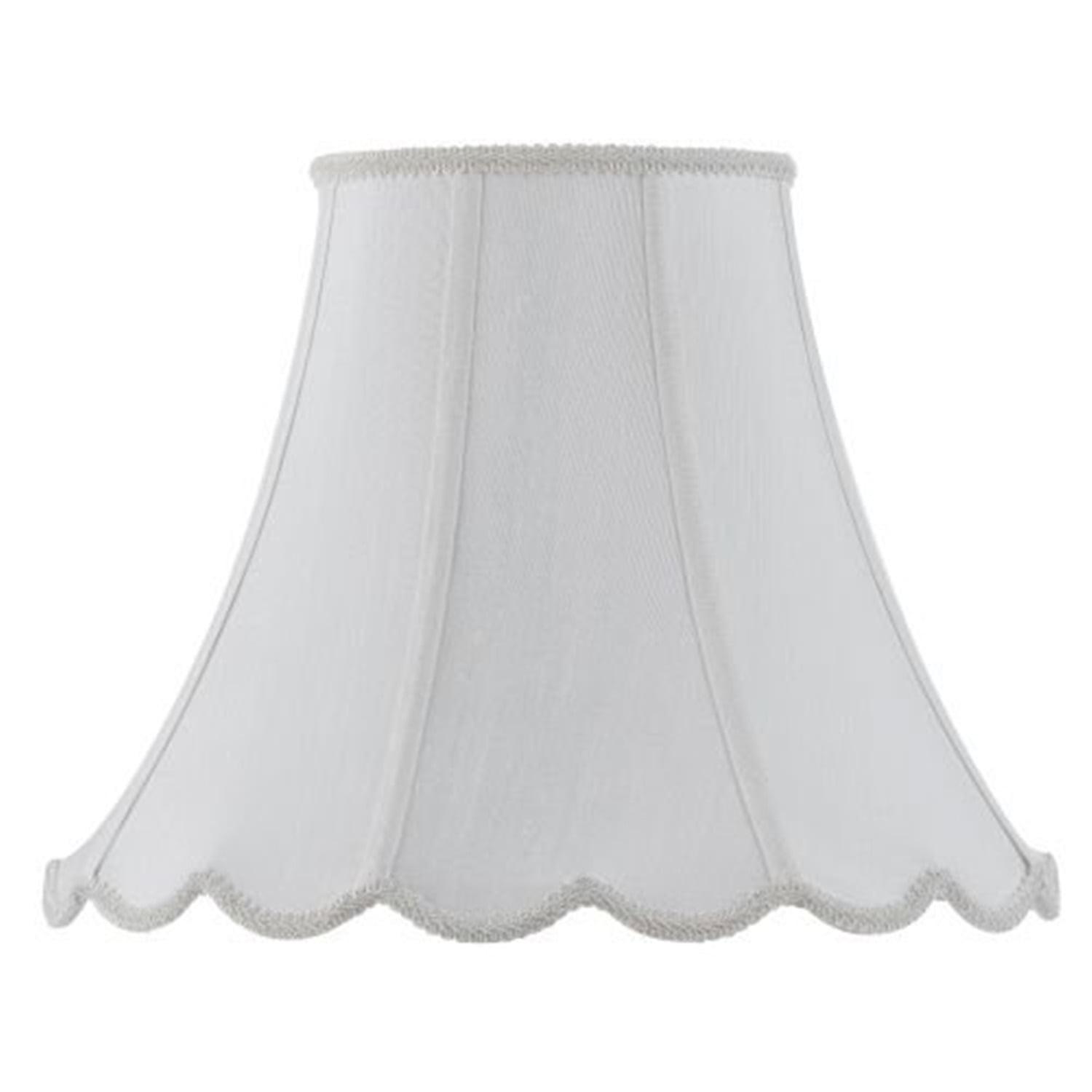 Cal Lighting Piped 12.75" Fabric Lamp Shade with Lined Interior in White