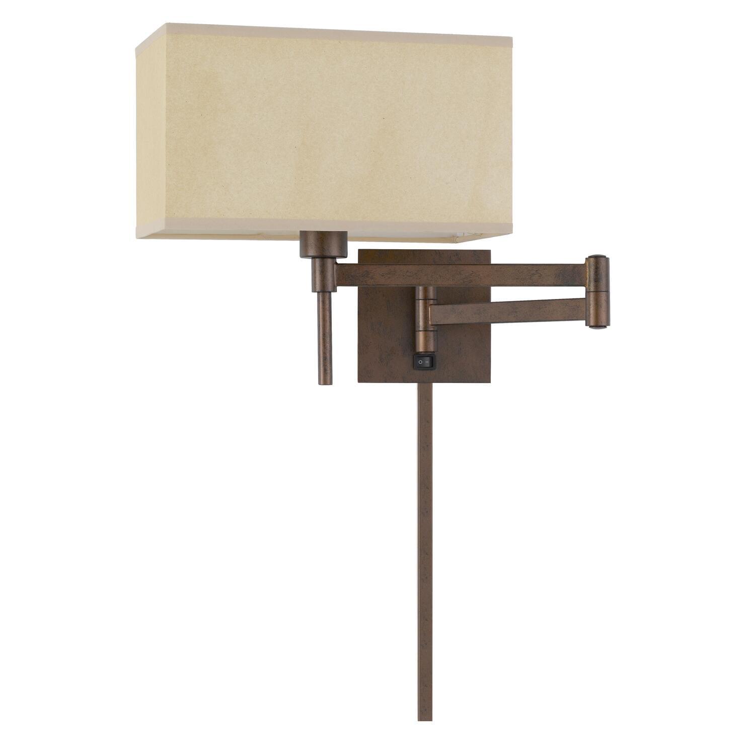 Cal Lighting WL-2930-RU Transitional One Light Swing Arm Wall Lamp from Robson Collection in Bronze/Dark Finish, 26.00 inches