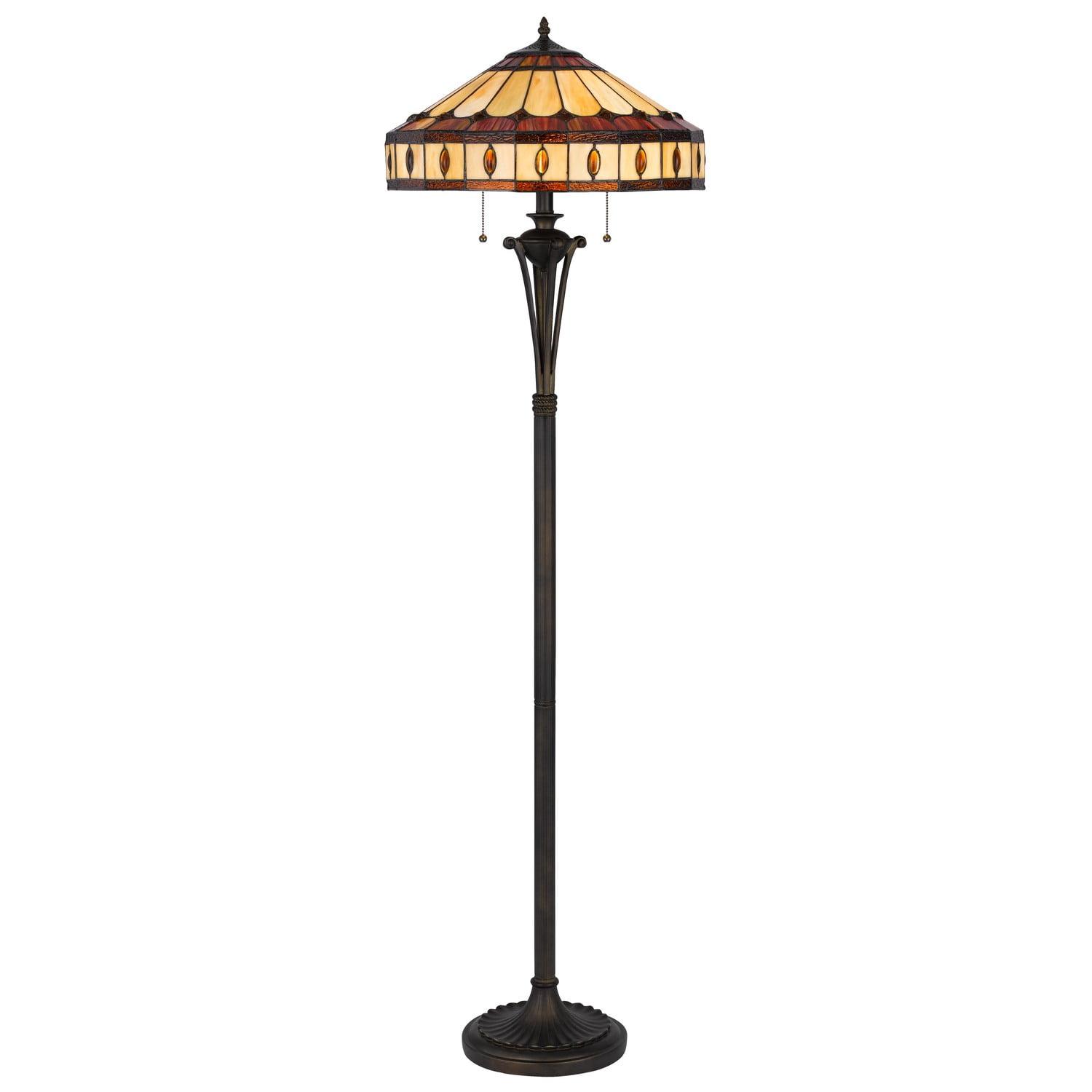 Cal Lighting Bo-3077Fl Tiffany 2 Light 61" Tall Tiffany Floor Lamp - Bronze