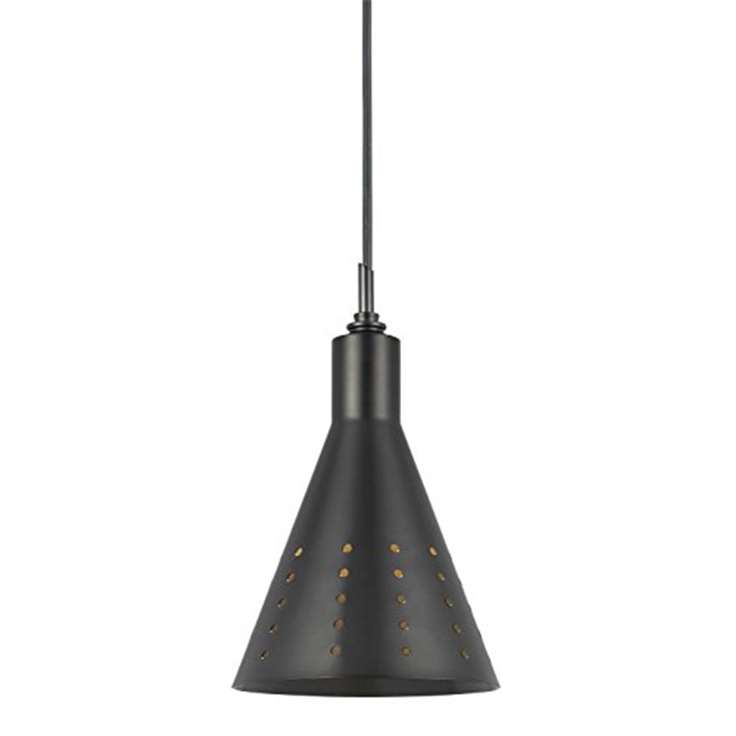 Sleek Black Steel Globe Pendant Light with Incandescent and LED Compatibility