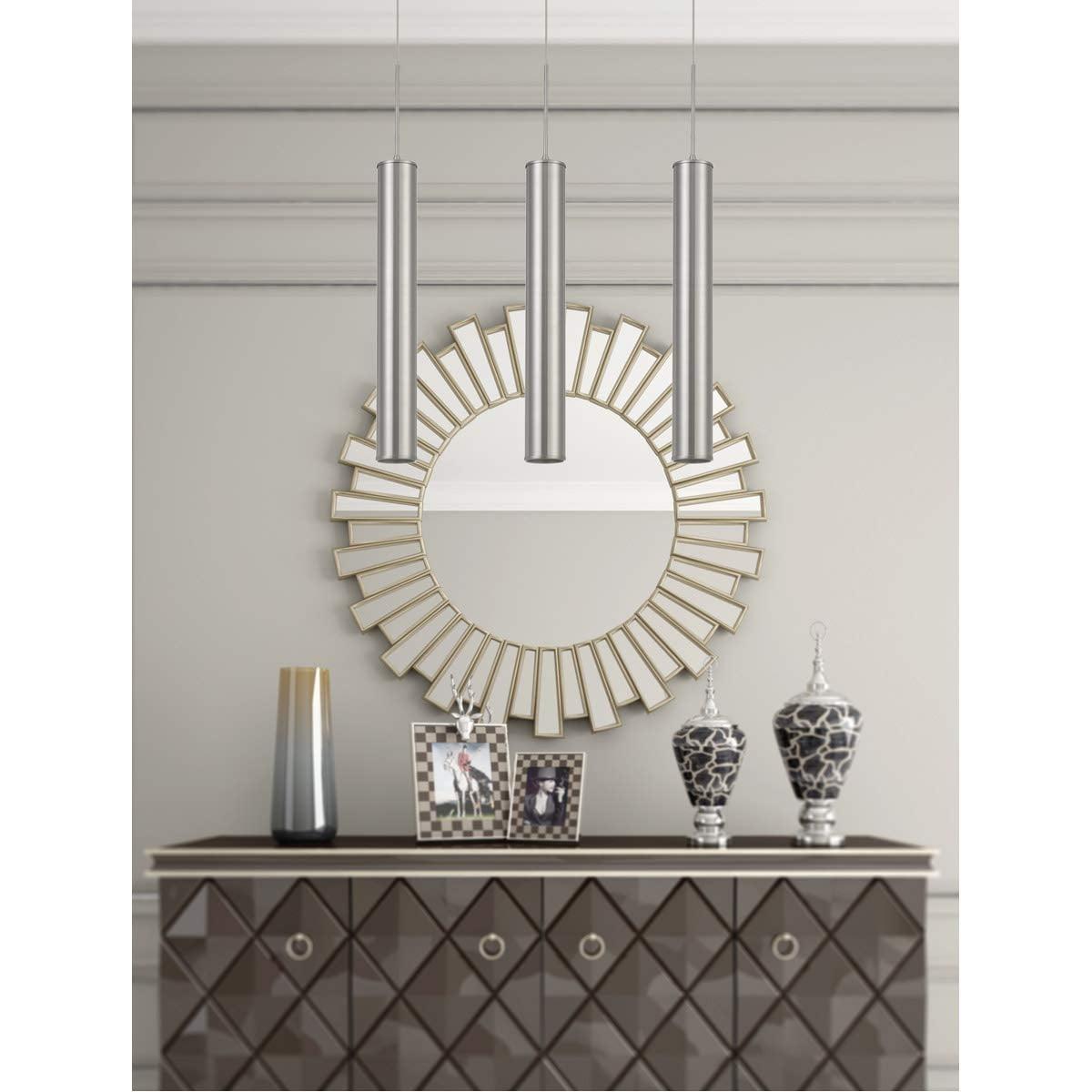 Melini Brushed Steel 24" LED Mini Pendant Light