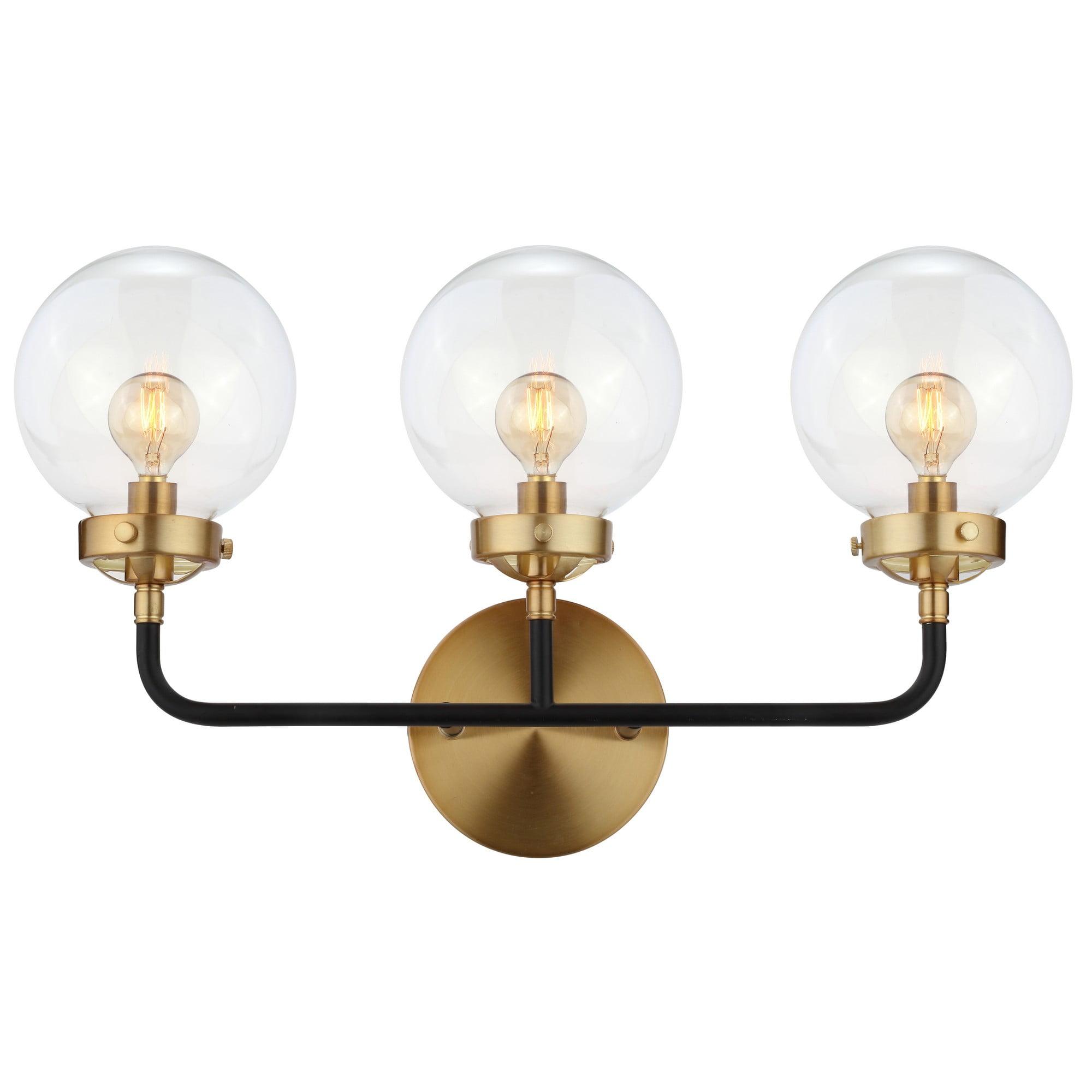 Caleb 3-Light 22" Antique Black & Brass Vanity Wall Sconce