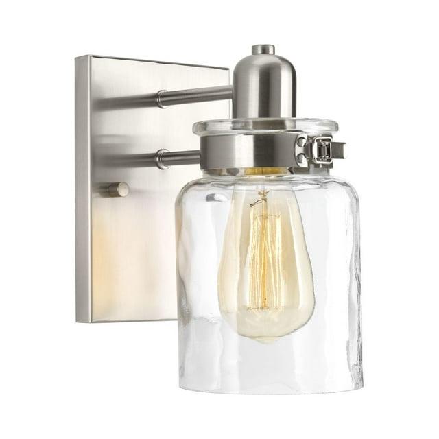 Progress Lighting Calhoun Collection 1-Light Bath & Vanity Wall Light, Brushed Nickel, Clear Glass Shade