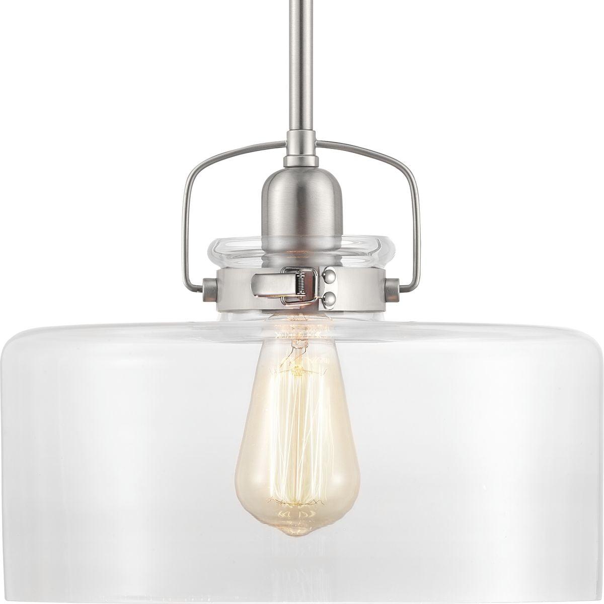 Calhoun Apothecary-Style Glass Jar Pendant Light in Brushed Nickel