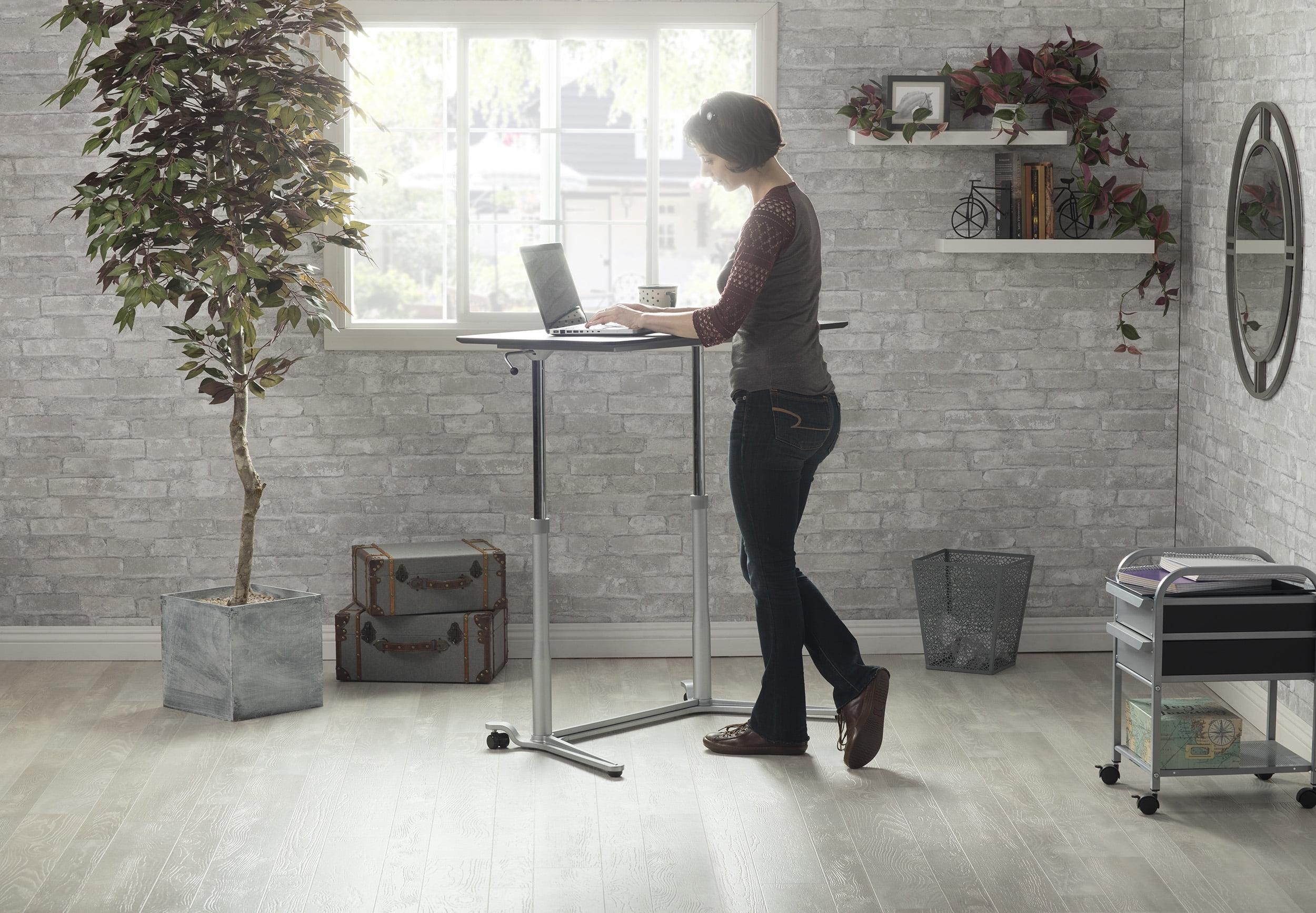 Sierra 42" Black and Silver Adjustable Metal Standing Desk