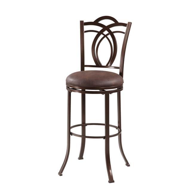 Lockridge Swivel Metal Leg Stool With Faux Leather Stool