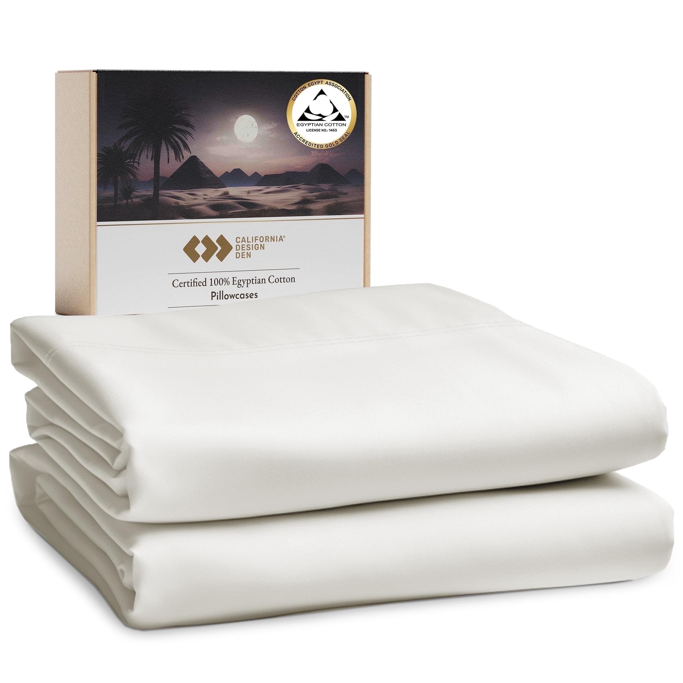 California Design Den 100% Cotton Pillow Cases Standard Size Set of 2, Sateen Weave, Cooling Pillow Cases for Standard / Queen Size Pillows, Ivory