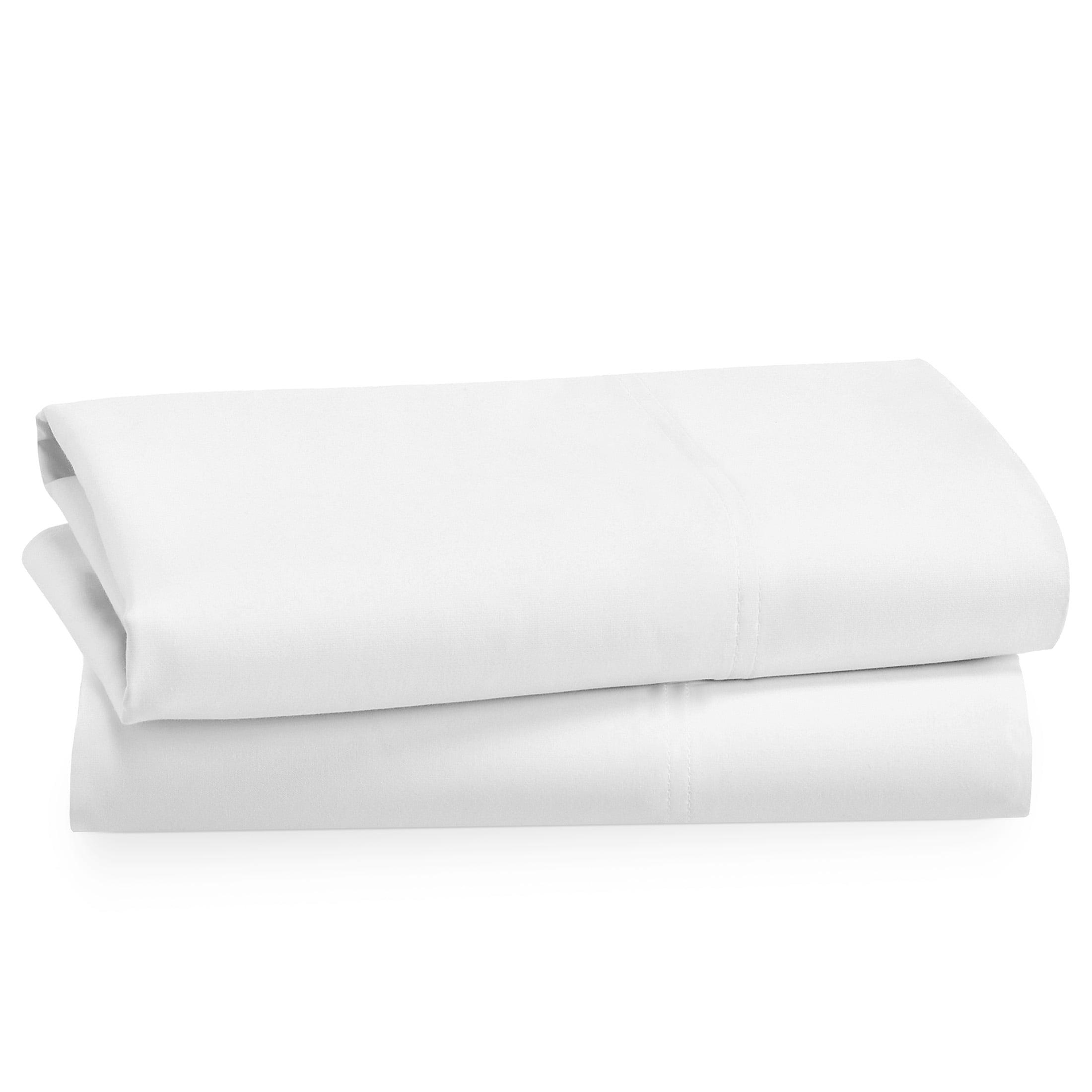 Bright White King Size Cotton Sateen Pillowcases, Set of 2