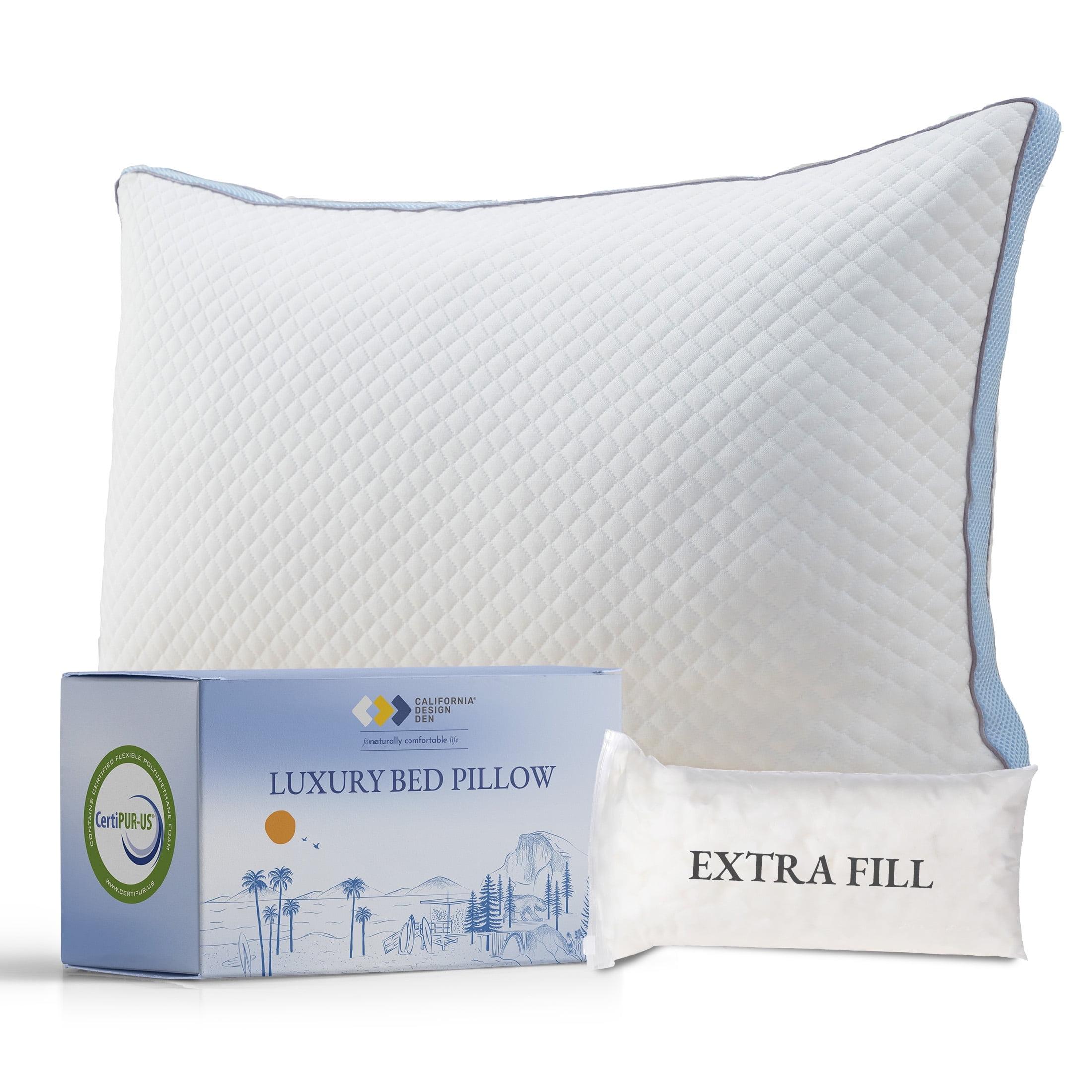 Luxury Queen Size Pillow - Adjustable Loft Memory Foam - Soft Down Alternative - Cooling Hotel Pillows for Back, Stomach or Side Sleepers