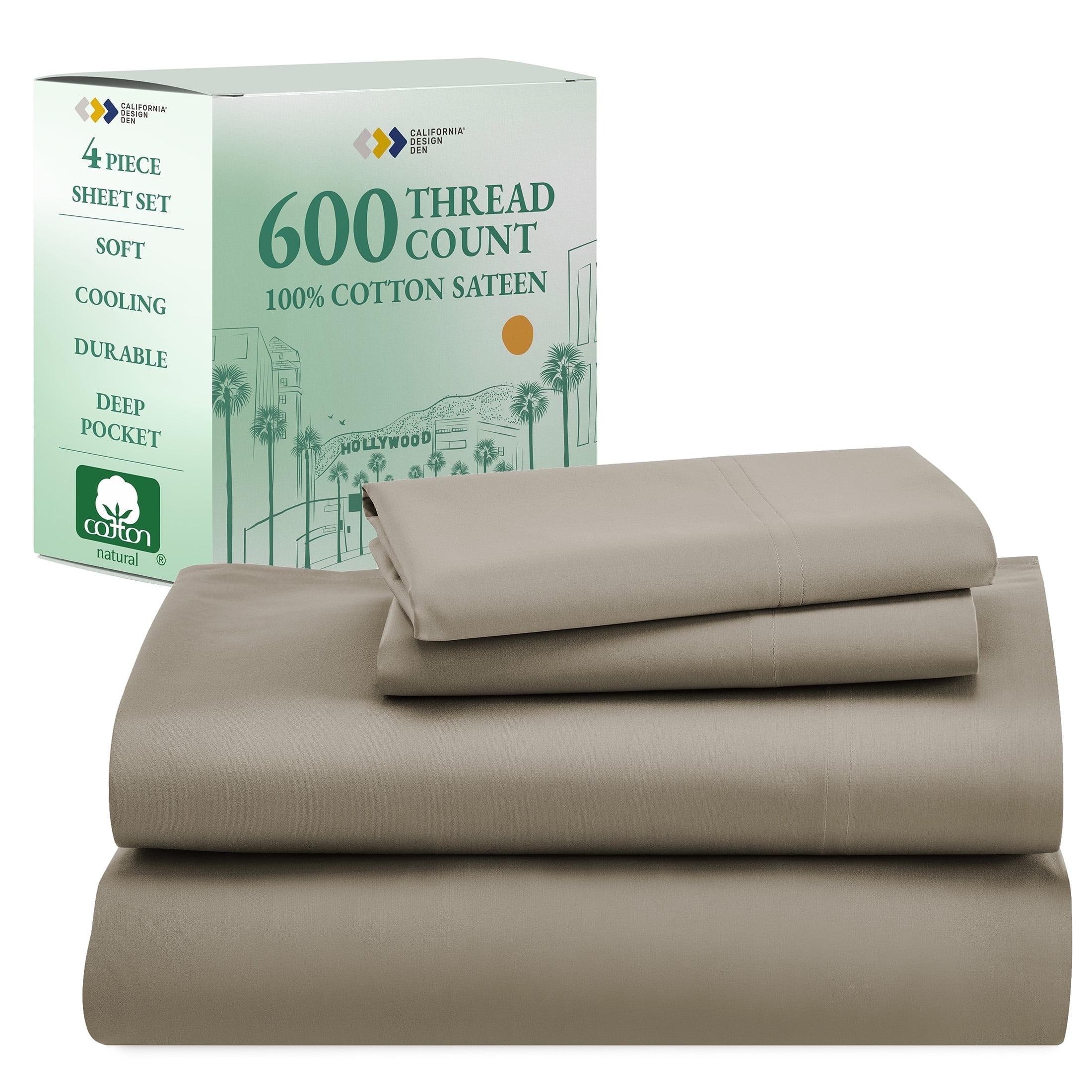 Taupe California King Cotton Microfiber Deep Pocket Sheet Set