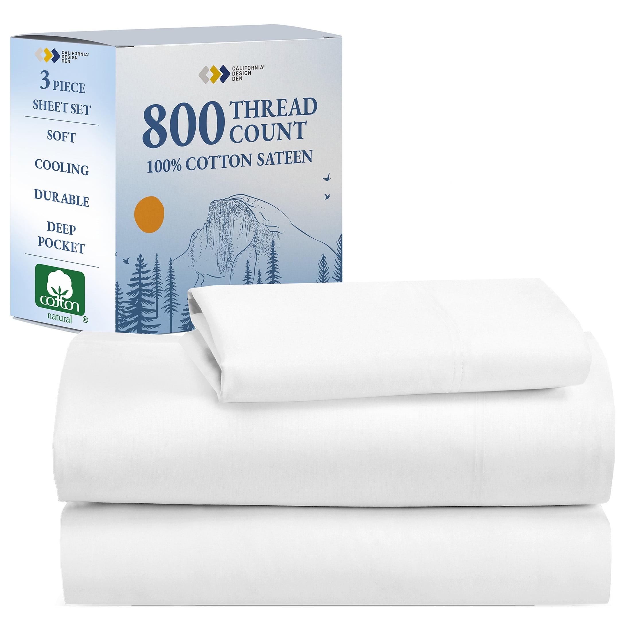 Luxury Bed Sheets Set - 800 Thread Count 100% Cotton Sheets, Deep Pocket, Soft, Cool & Breathable by California Design Den