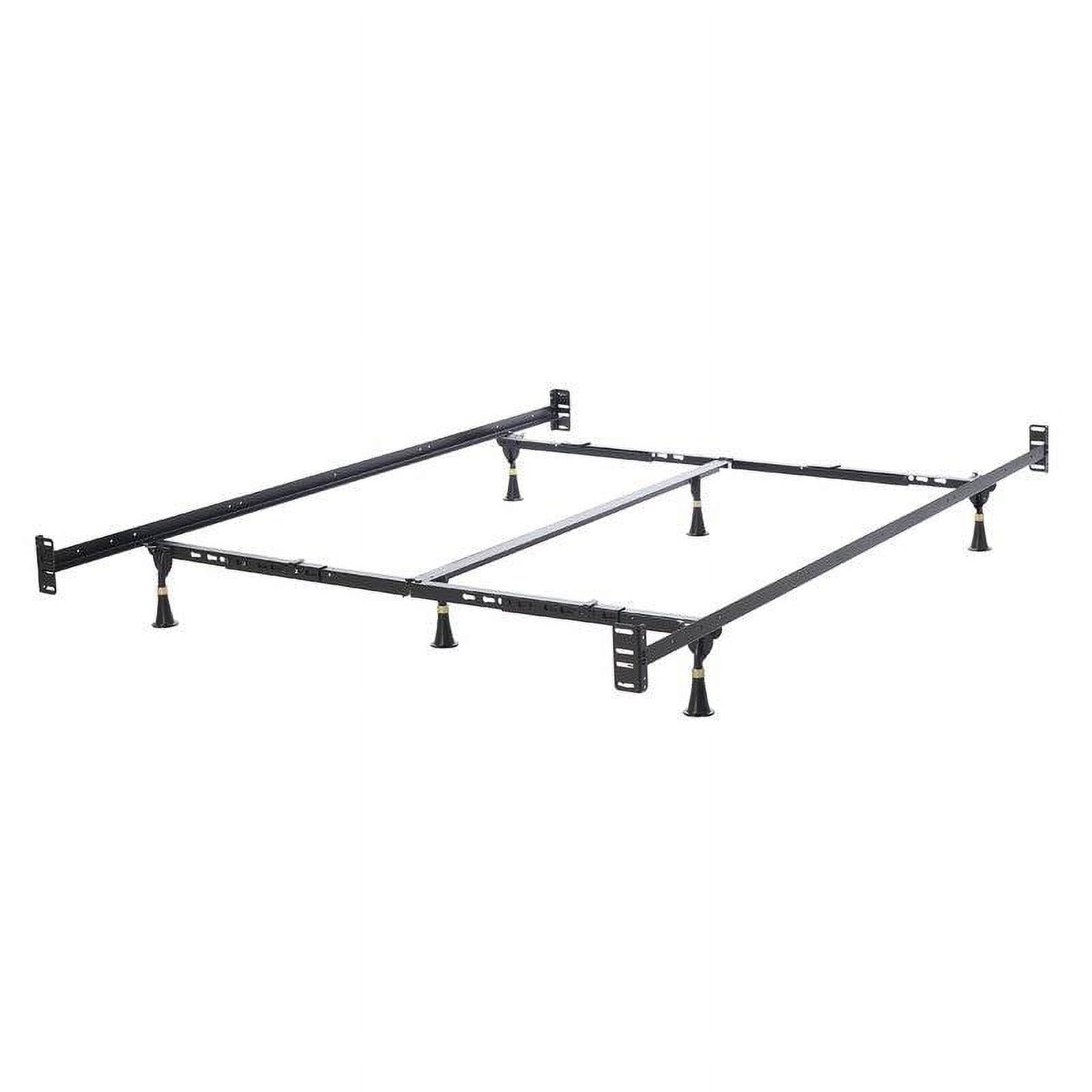 California King Black Steel Metal Bed Frame with Headboard Brackets