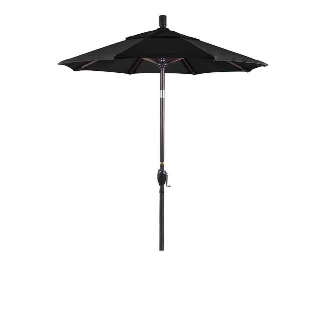 Elegant 6' Black Canopy Market Umbrella with Bronze Aluminum Pole