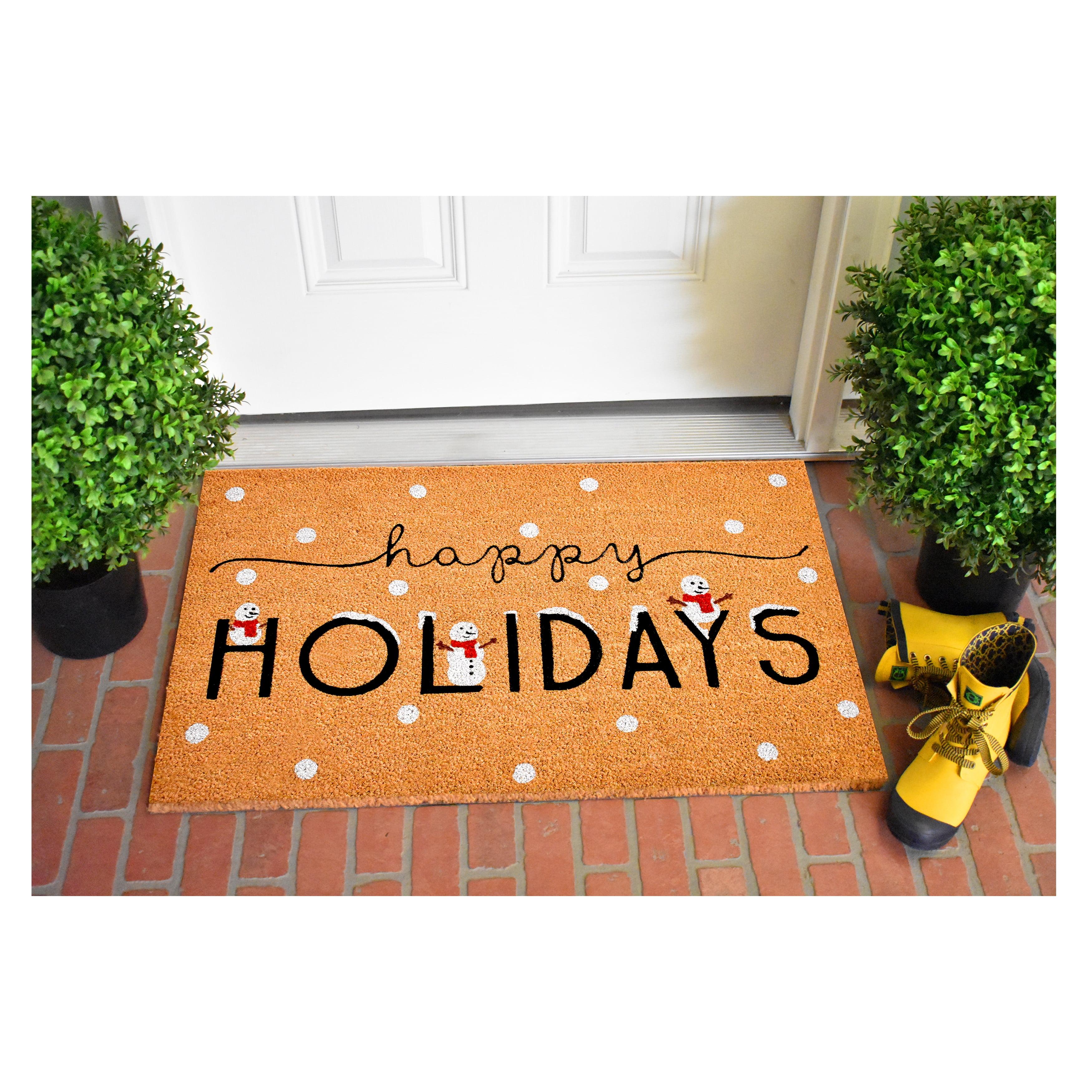 Happy Holidays Coir Outdoor Christmas Doormat 17" x 29"