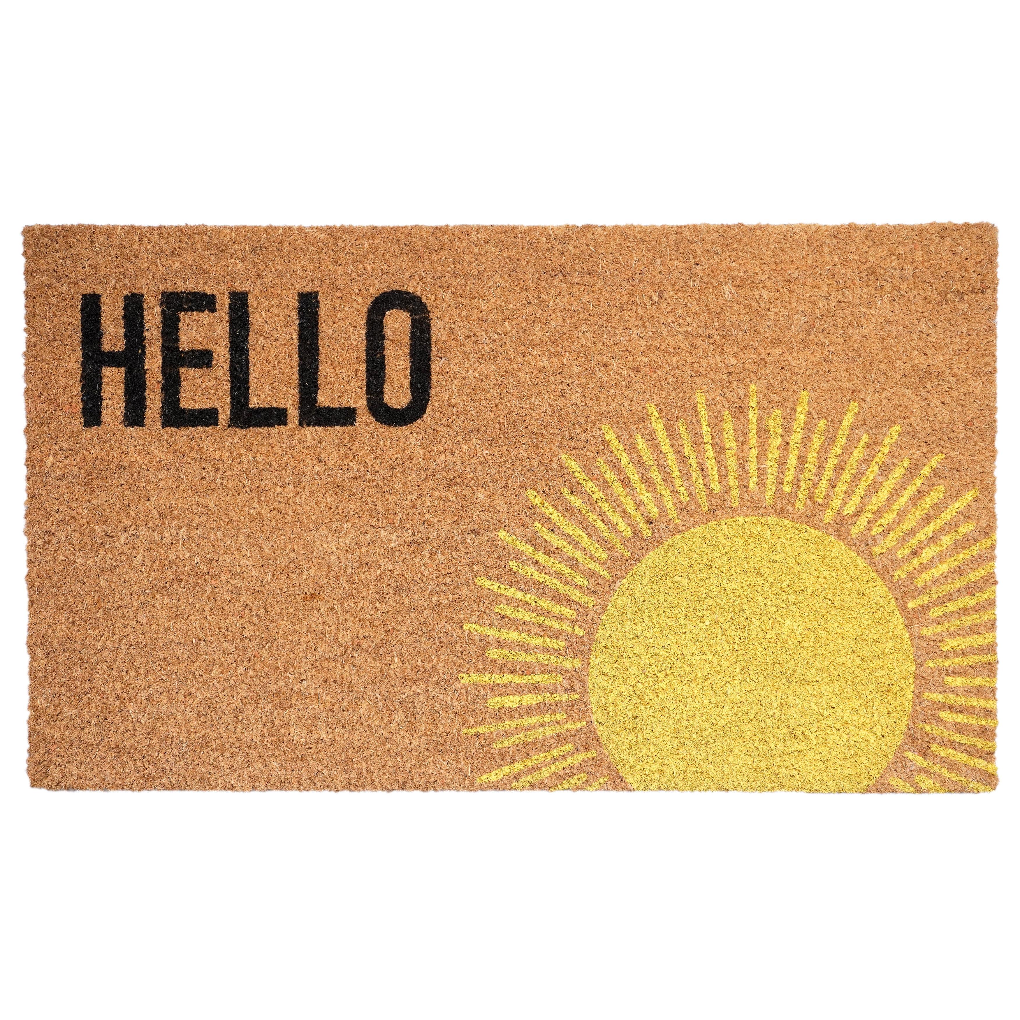 Sunburst Coir and Vinyl Rectangular Outdoor Doormat 17" x 29"