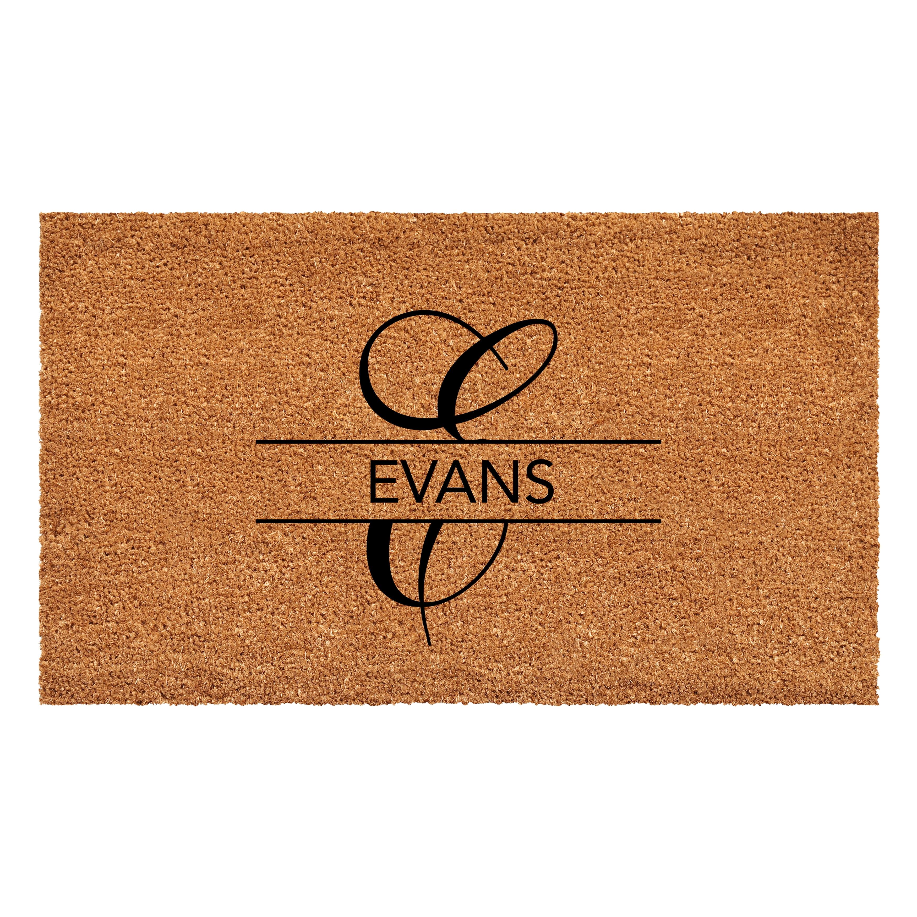 Evans Personalized Natural Coir Outdoor Doormat 17" x 29"