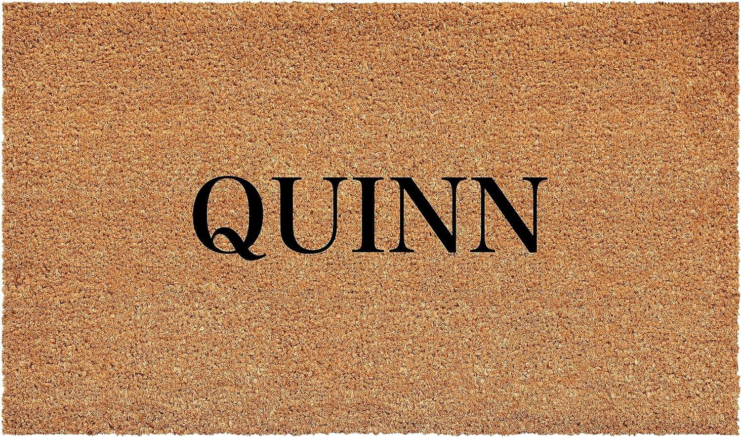 Quinn Personalized Natural Coir Outdoor Doormat 17" x 29"