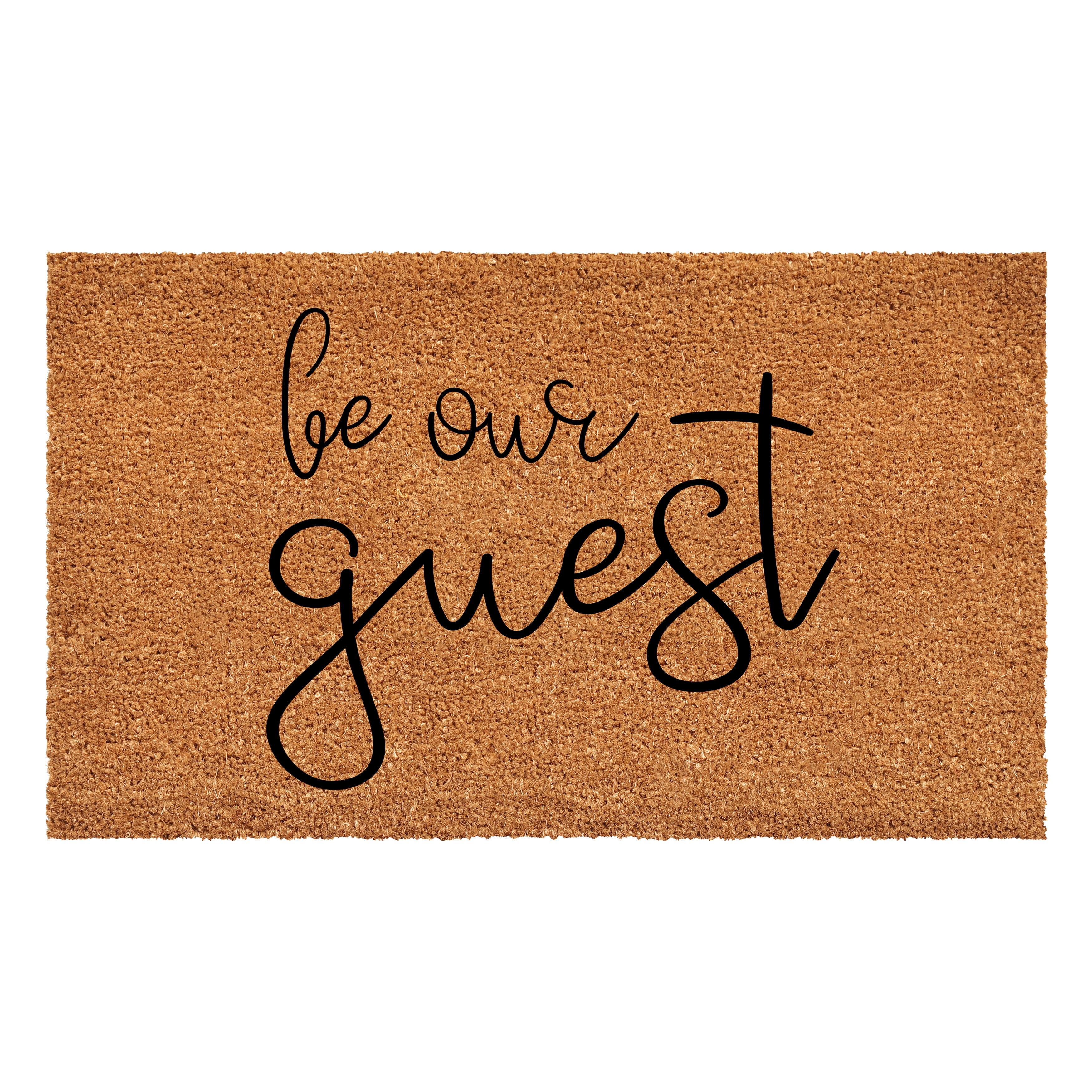 Modern Be Our Guest Coir & Vinyl Rectangular Doormat 17" x 29"