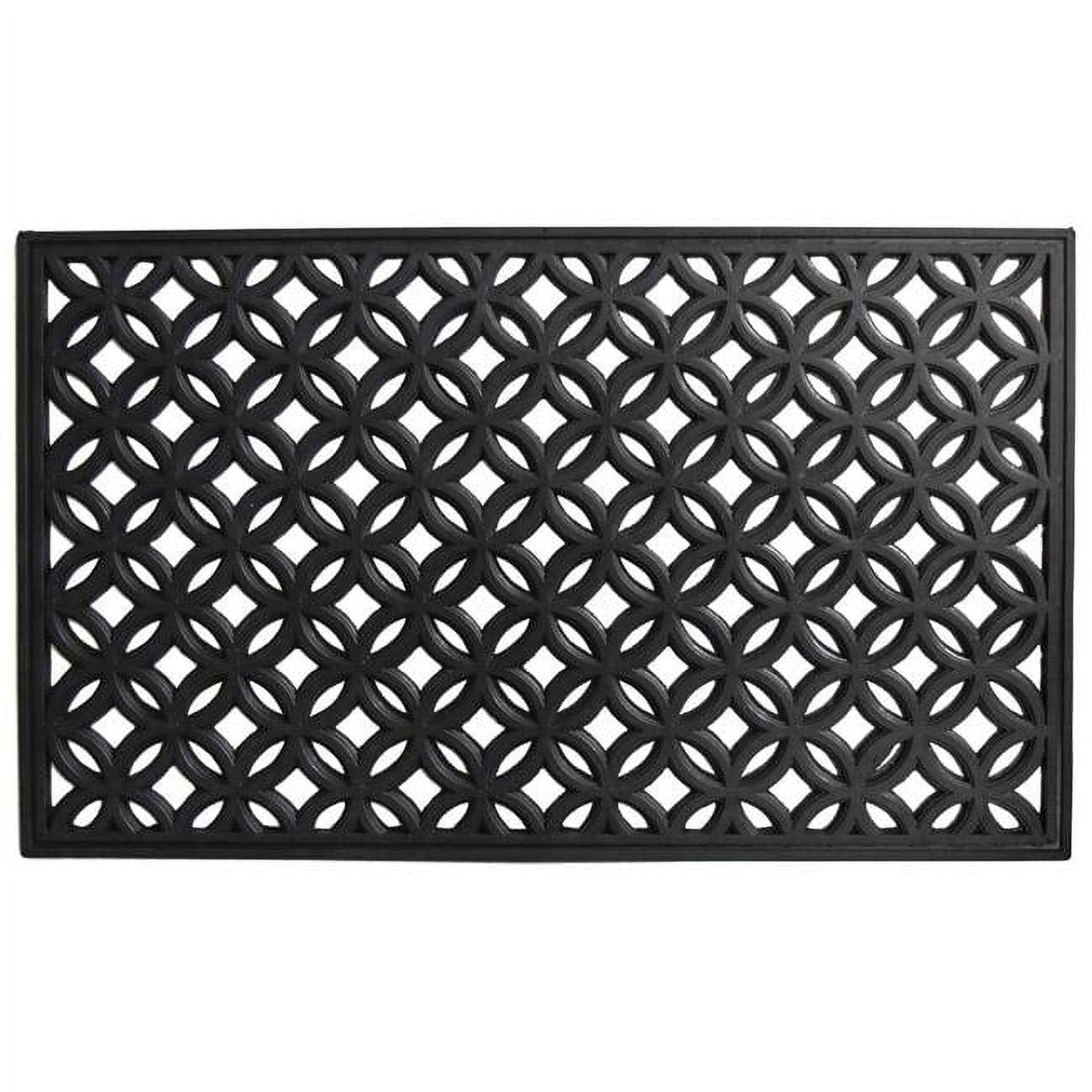 Black Rubber Scrollwork Outdoor Doormat 18" x 30"