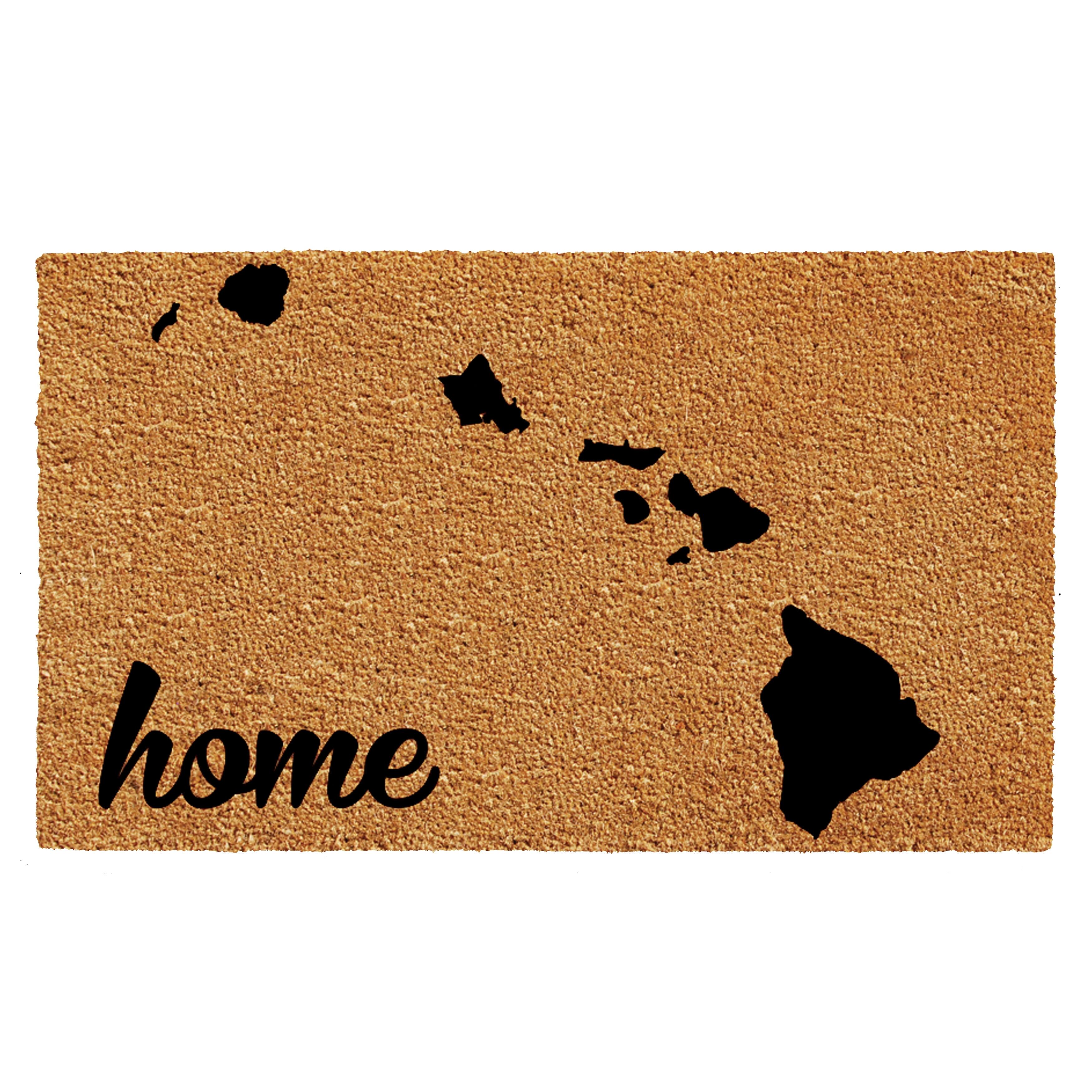 Natural Coir Rectangular 'Hello' Outdoor Doormat 18" x 30"