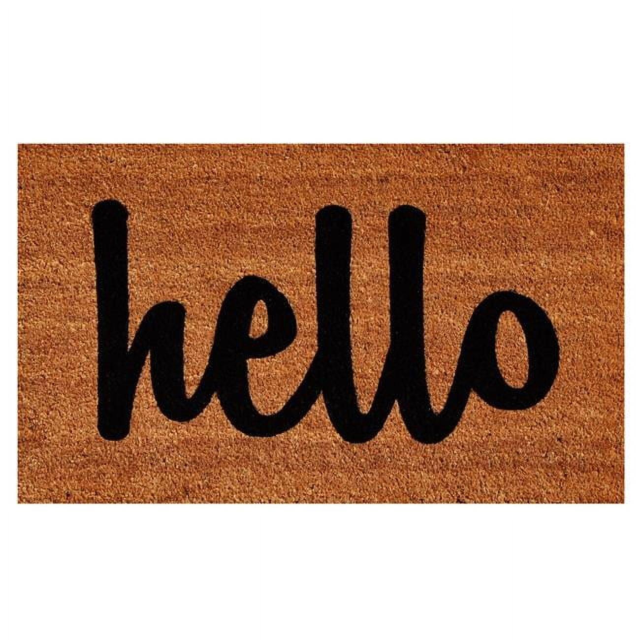 Charming 'Hello' Script Coir Outdoor Doormat, 24" x 36"