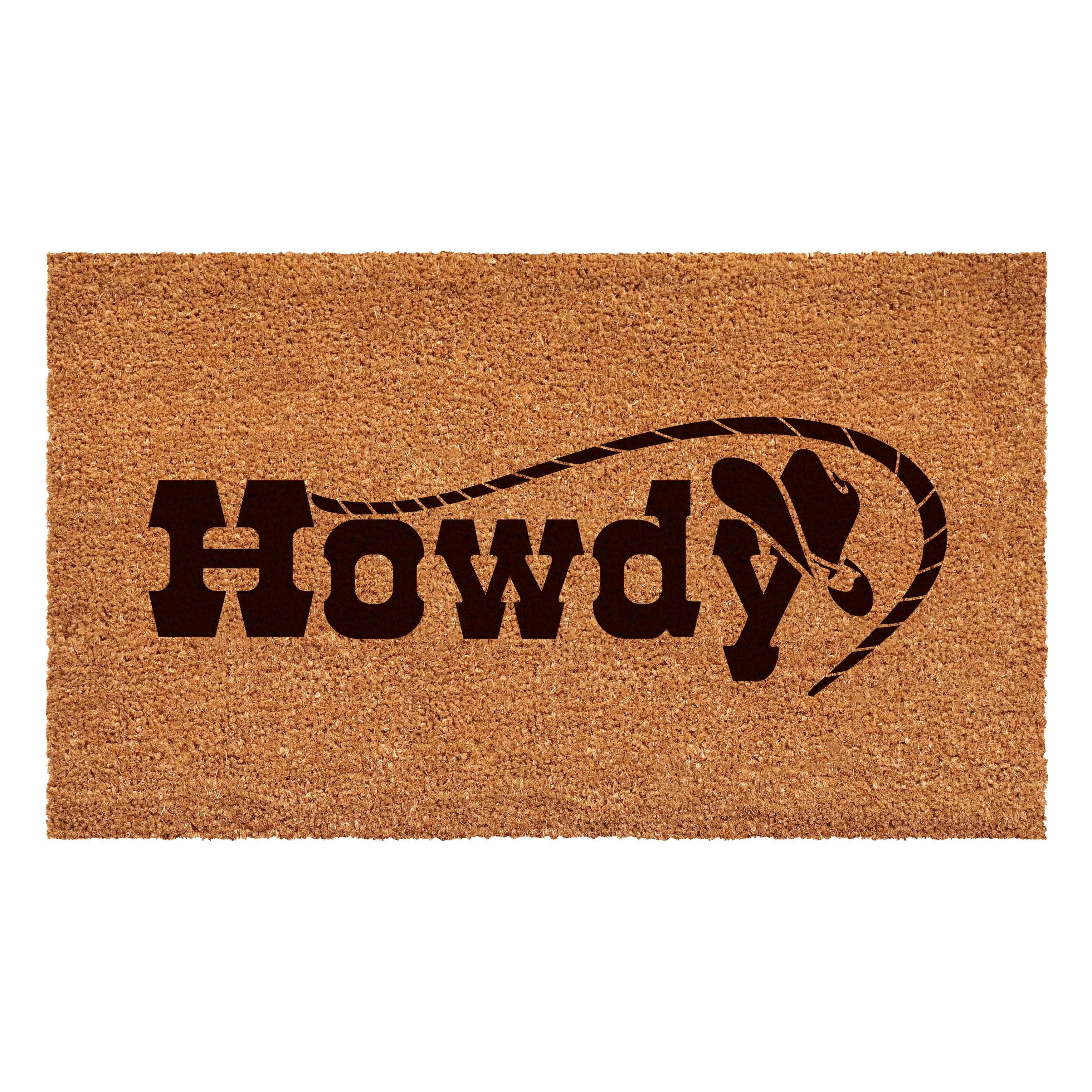 Modern Coir and Vinyl Rectangular Outdoor Doormat, 17" x 29"