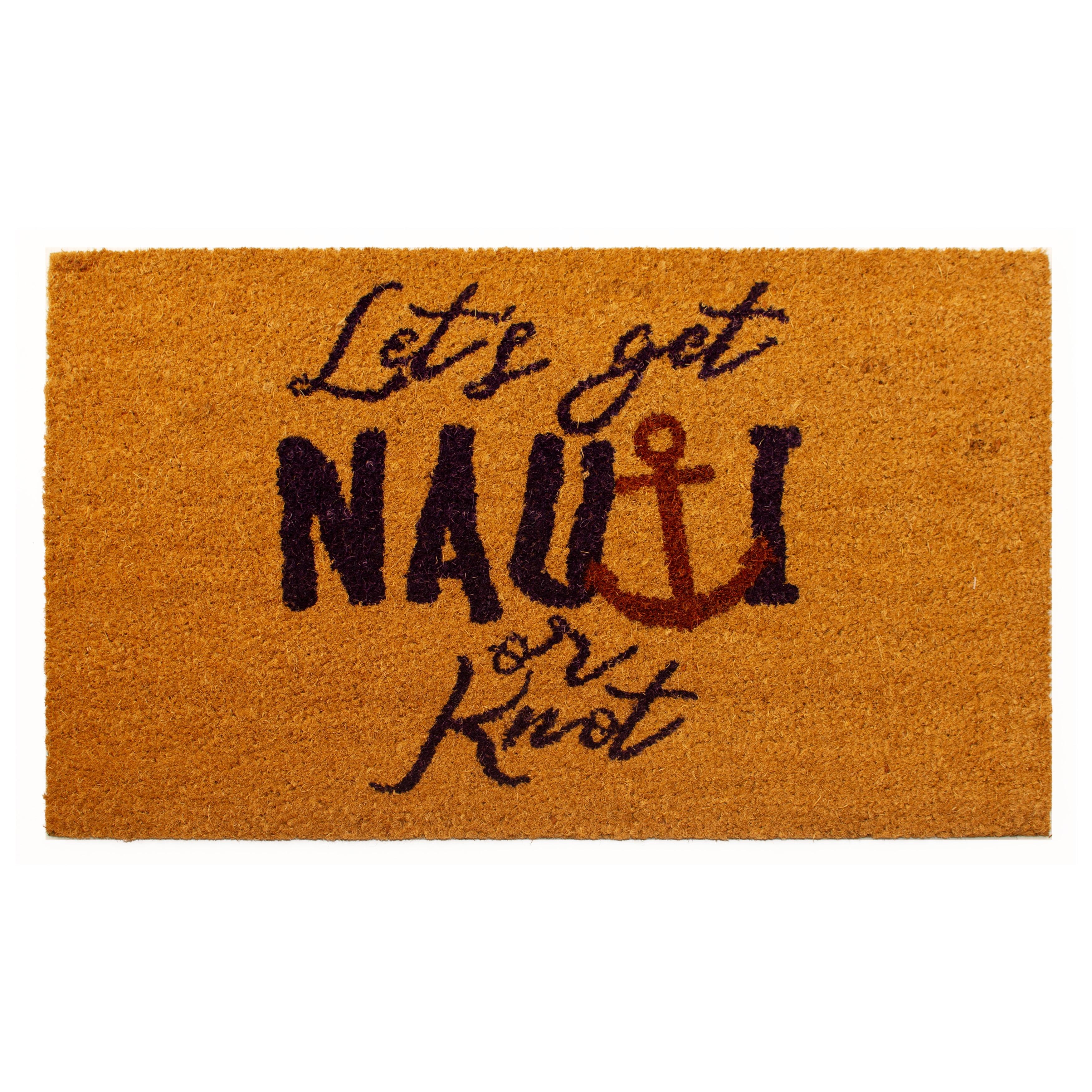 Nauti or Knot Coir Outdoor Doormat with Anchor Design