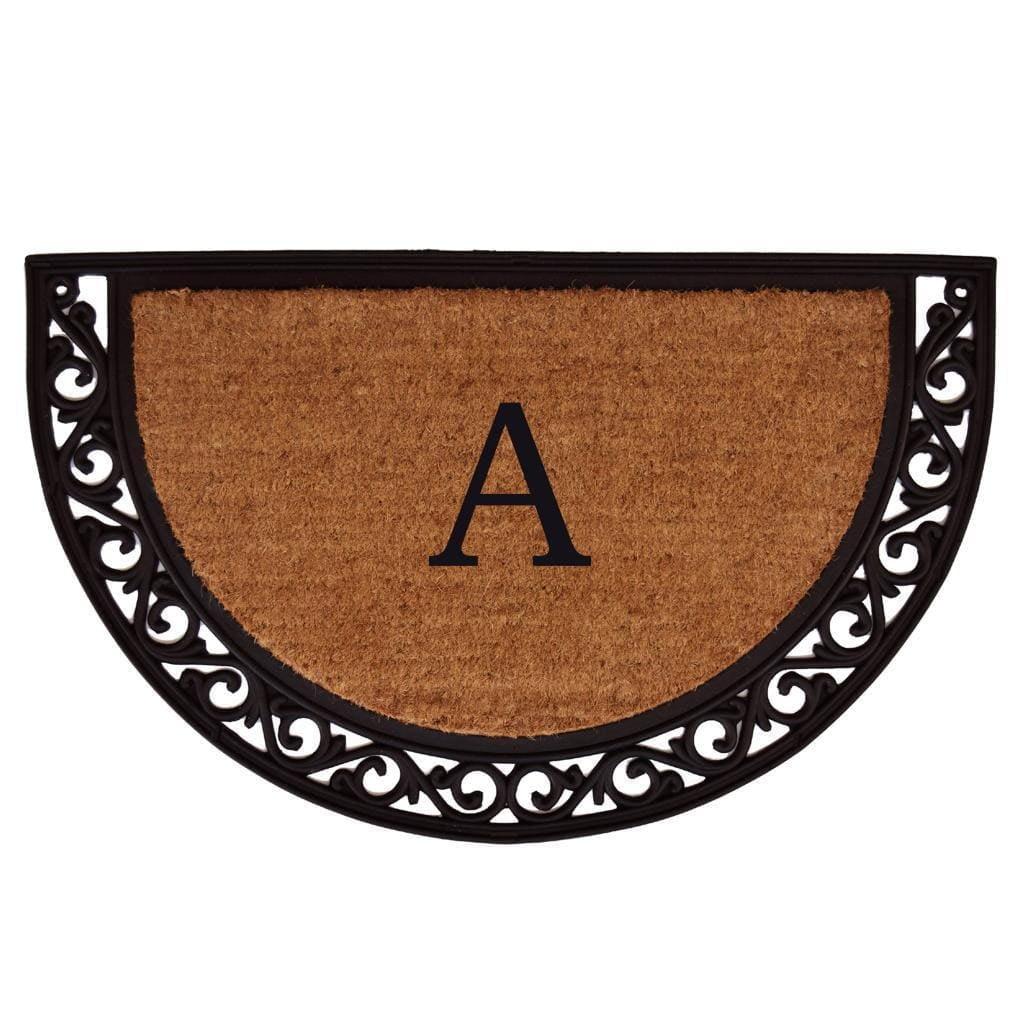 Elegant Half-Round Personalized Coir Outdoor Doormat 18" x 30"