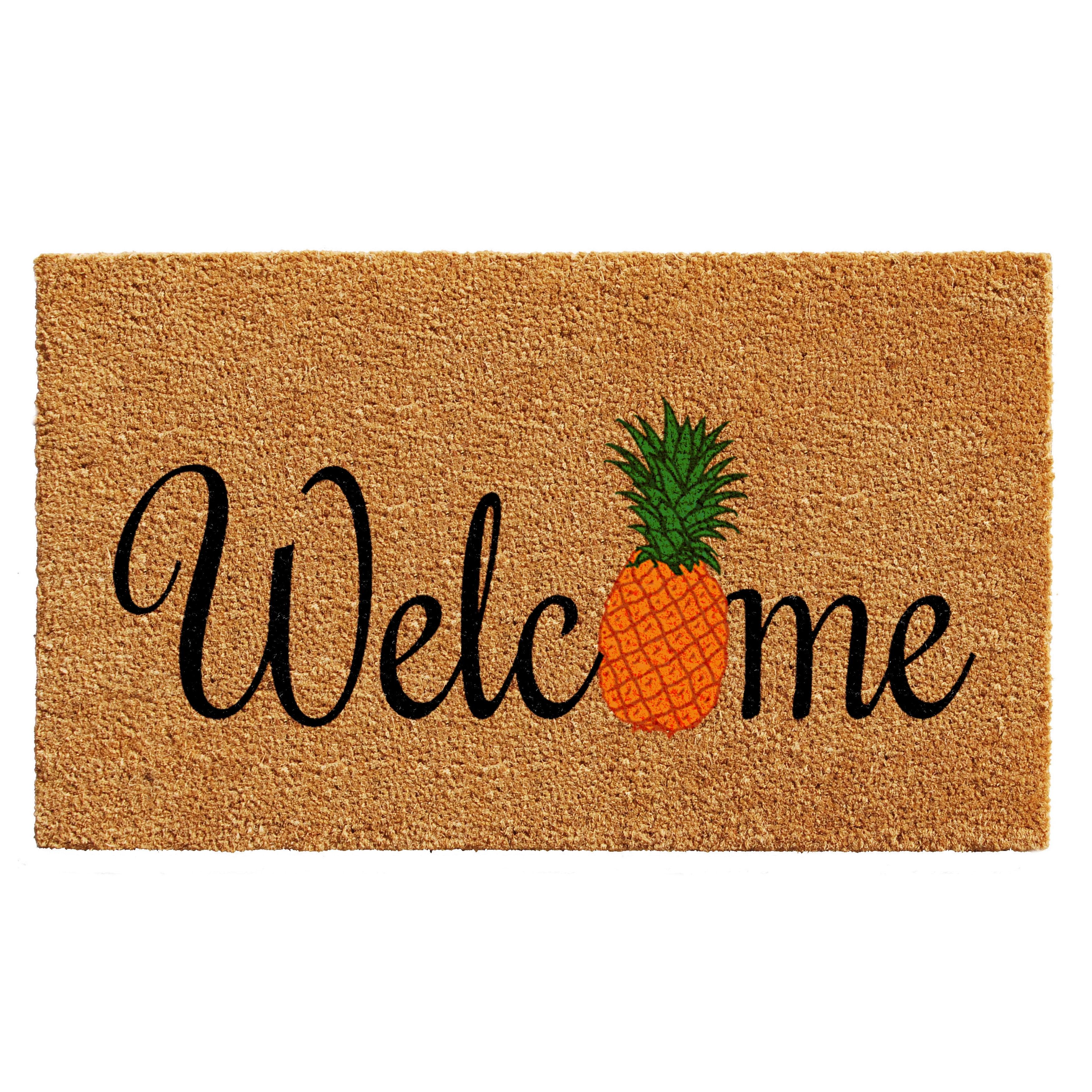 Pineapple Welcome Coir Outdoor Doormat 17" x 29"