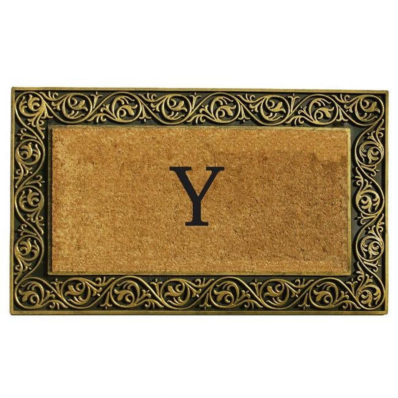 Calloway Mills Prestige Gold Monogram Outdoor Doormat 18" x 30" (Letter Y)