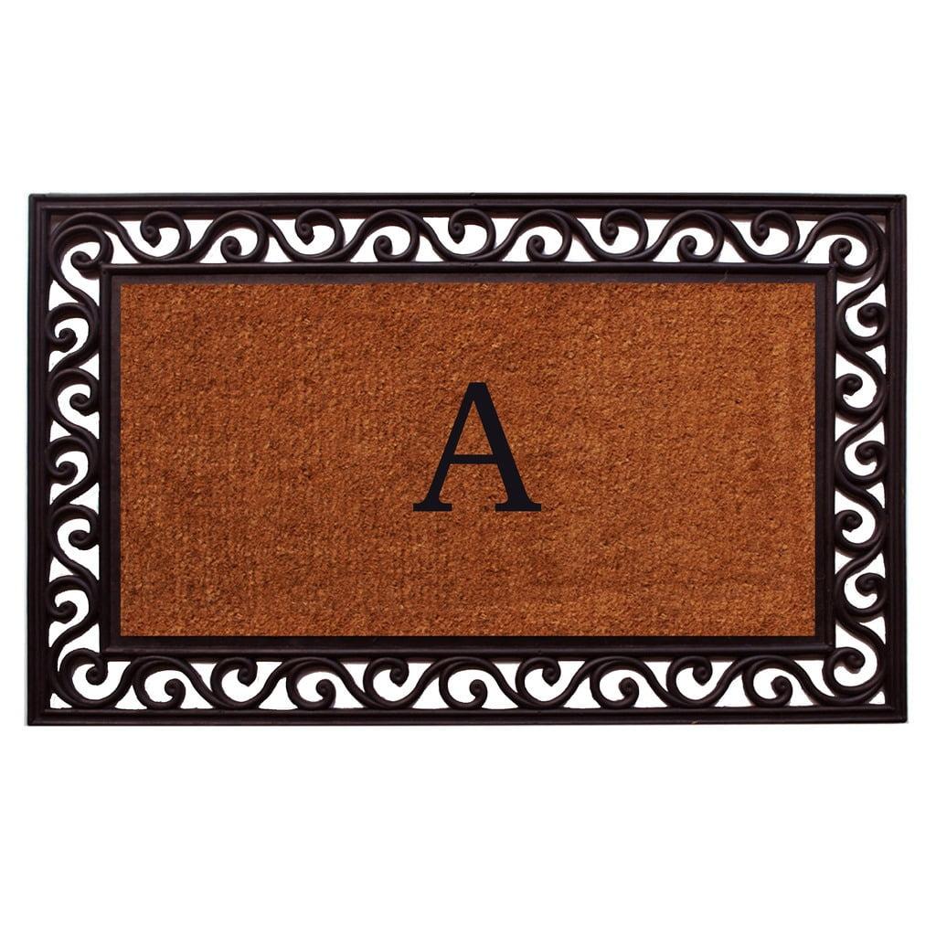 Personalized Coir Outdoor Doormat with Gold Border, 22" x 36"