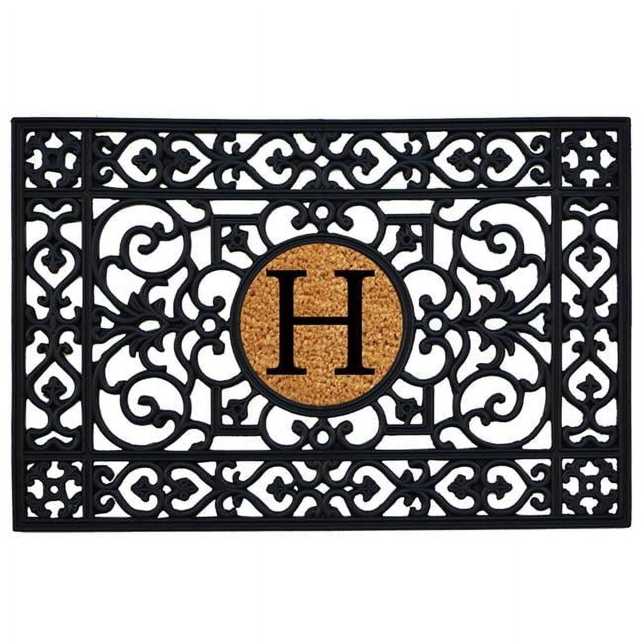 Calloway Mills Rubber Monogram Outdoor Doormat 2' x 3' (Letter H)