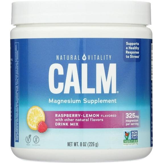 Natural Vitality CALM Mineral Magnesium Supplement Powder - Raspberry Lemon - 8oz