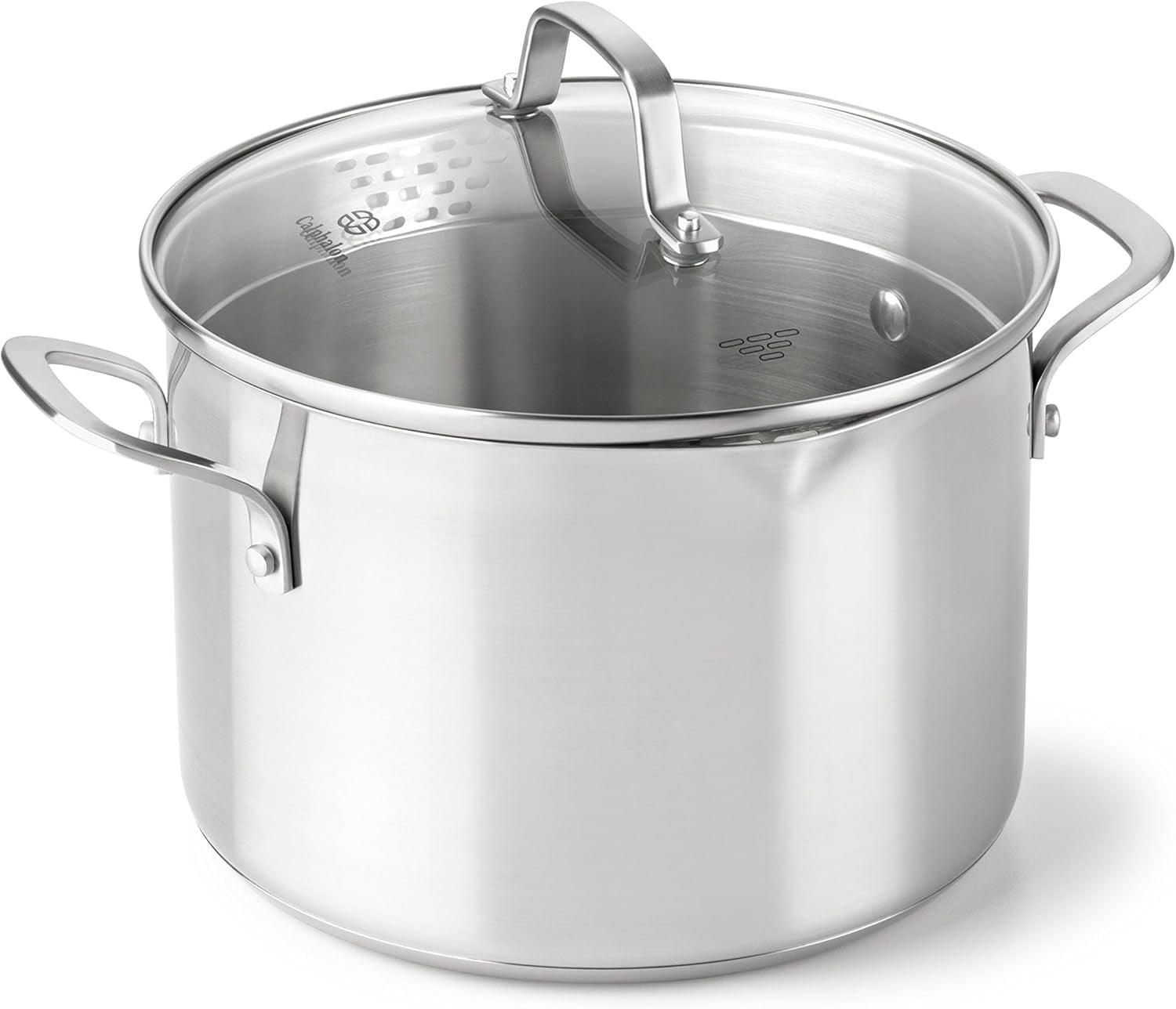 Calphalon Classic Stainless Steel Cookware, Stock Pot, 6-quart