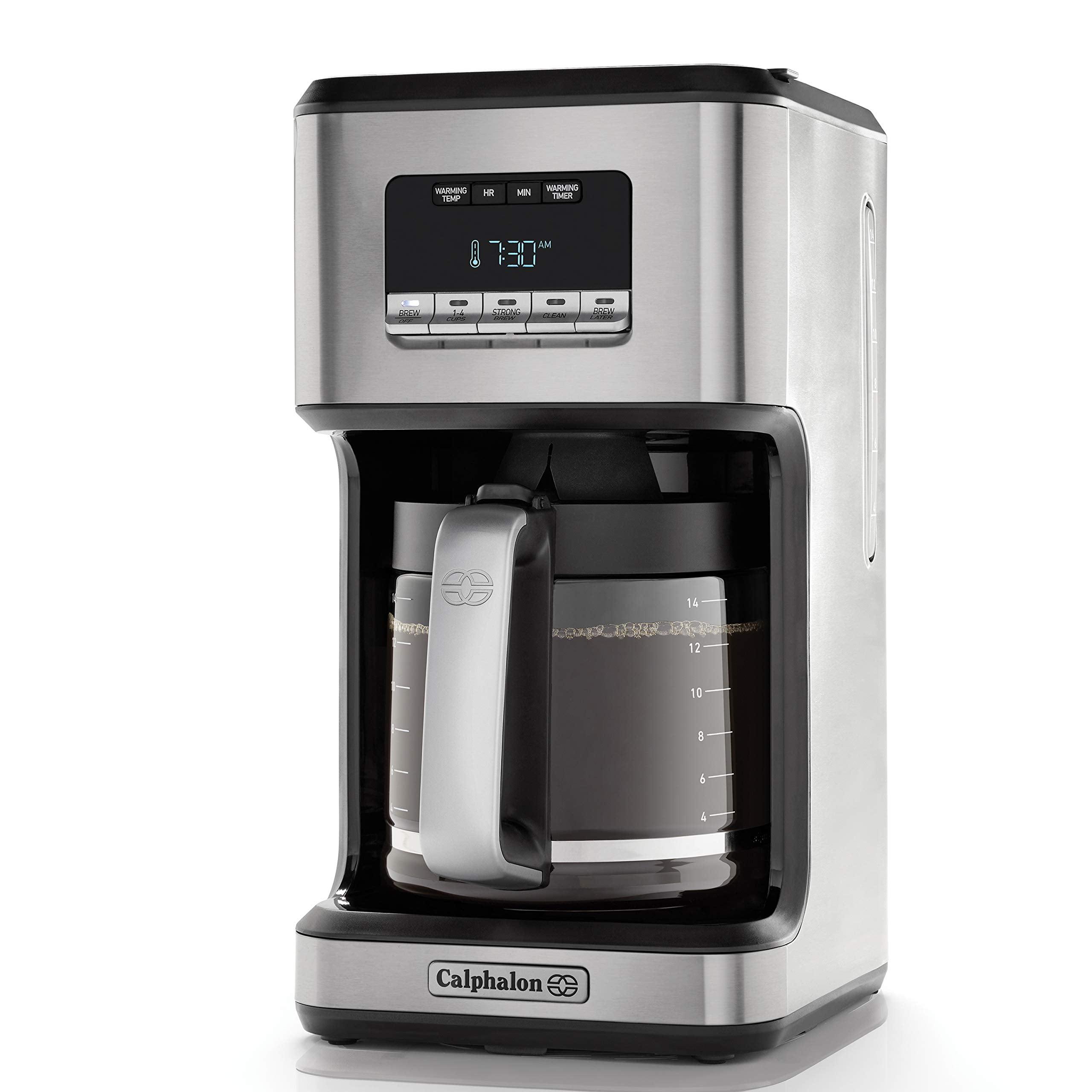 Calphalon Stainless Steel 14-Cup Programmable Coffee Maker with Glass Carafe