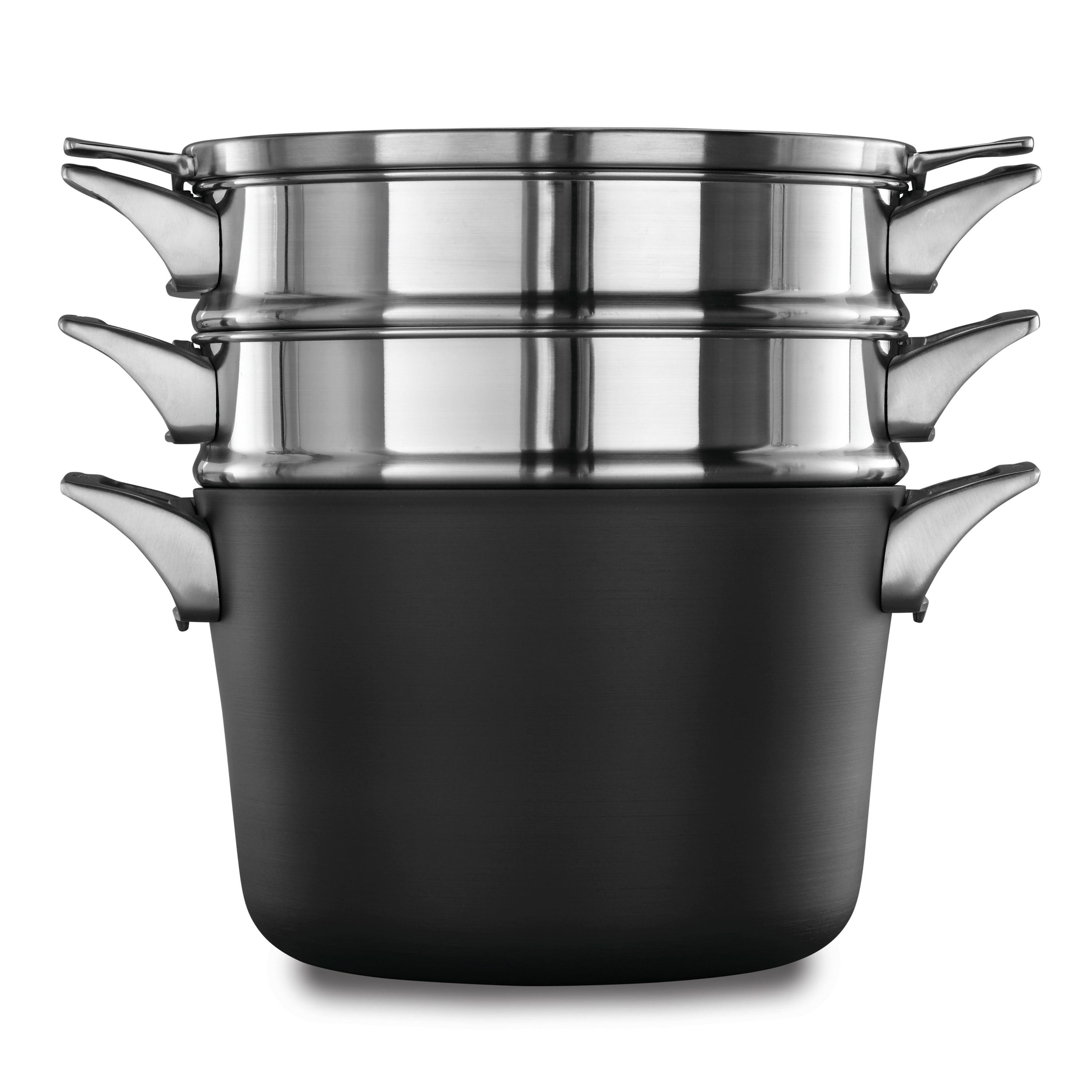 Aluminum 8-Quart Multi-Pot with Basket Insert and Tempered Glass Lid
