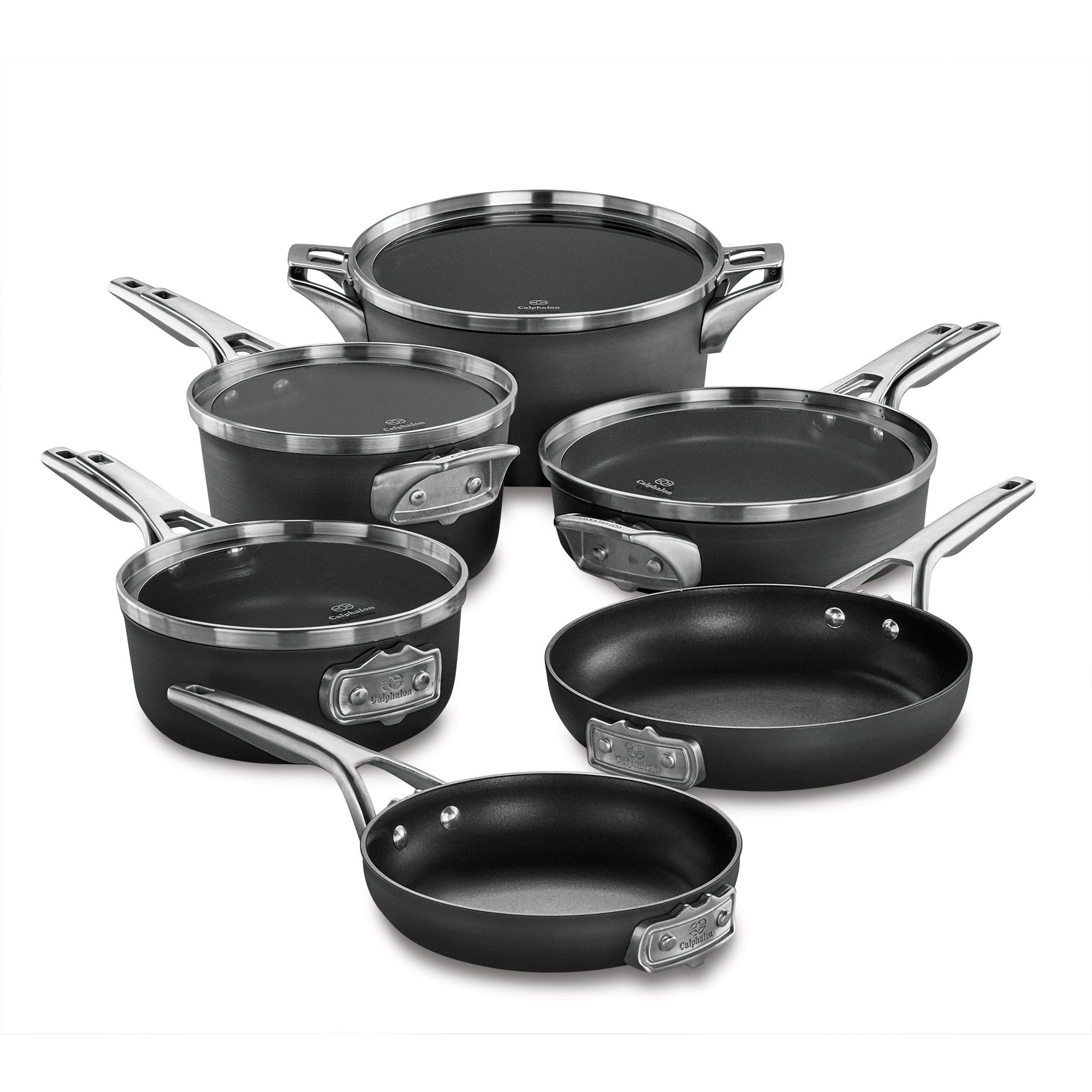 Calphalon 10-Piece Black Aluminum Nonstick Cookware Set