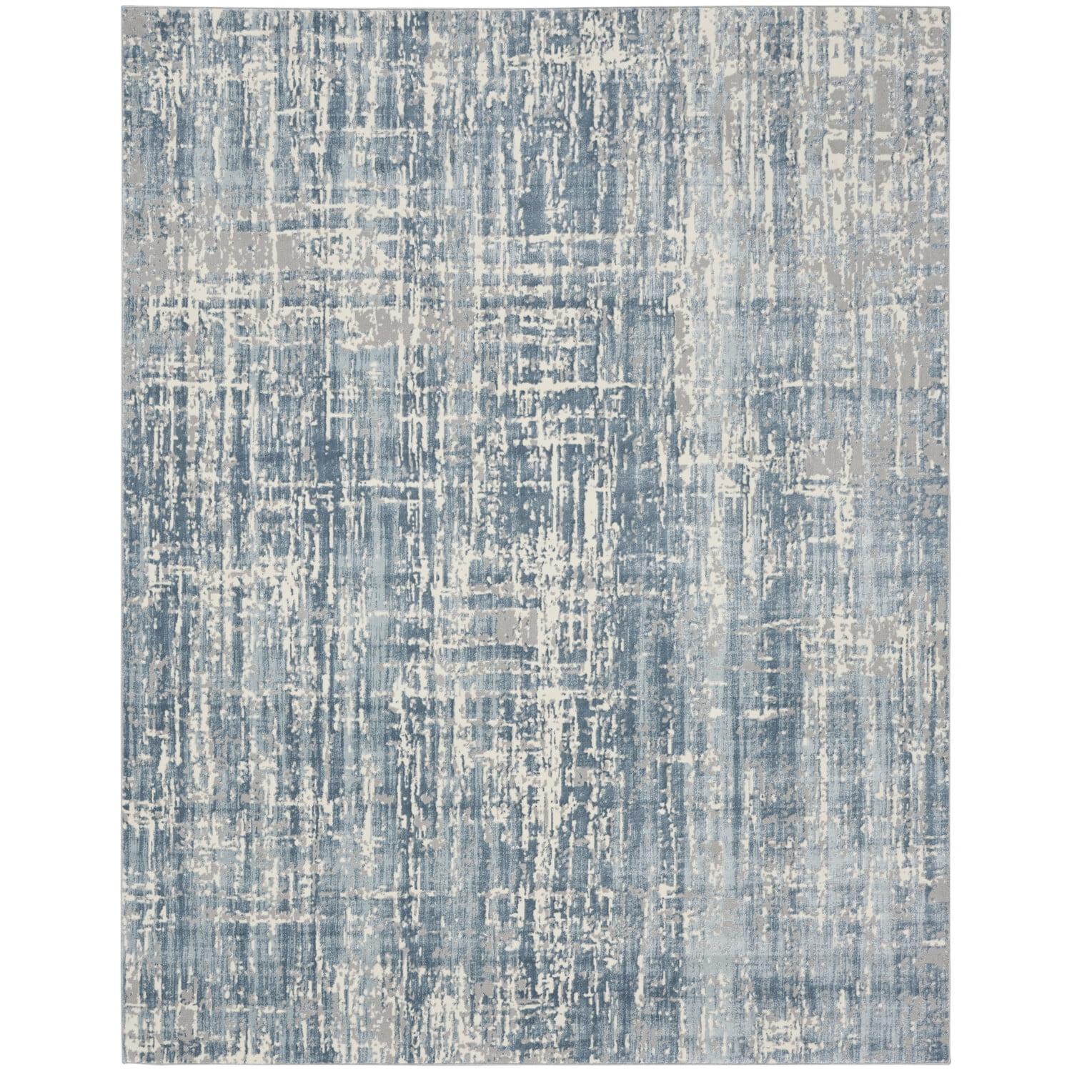 Ivory Abstract Elegance 8' x 10' Synthetic Easy-Care Area Rug