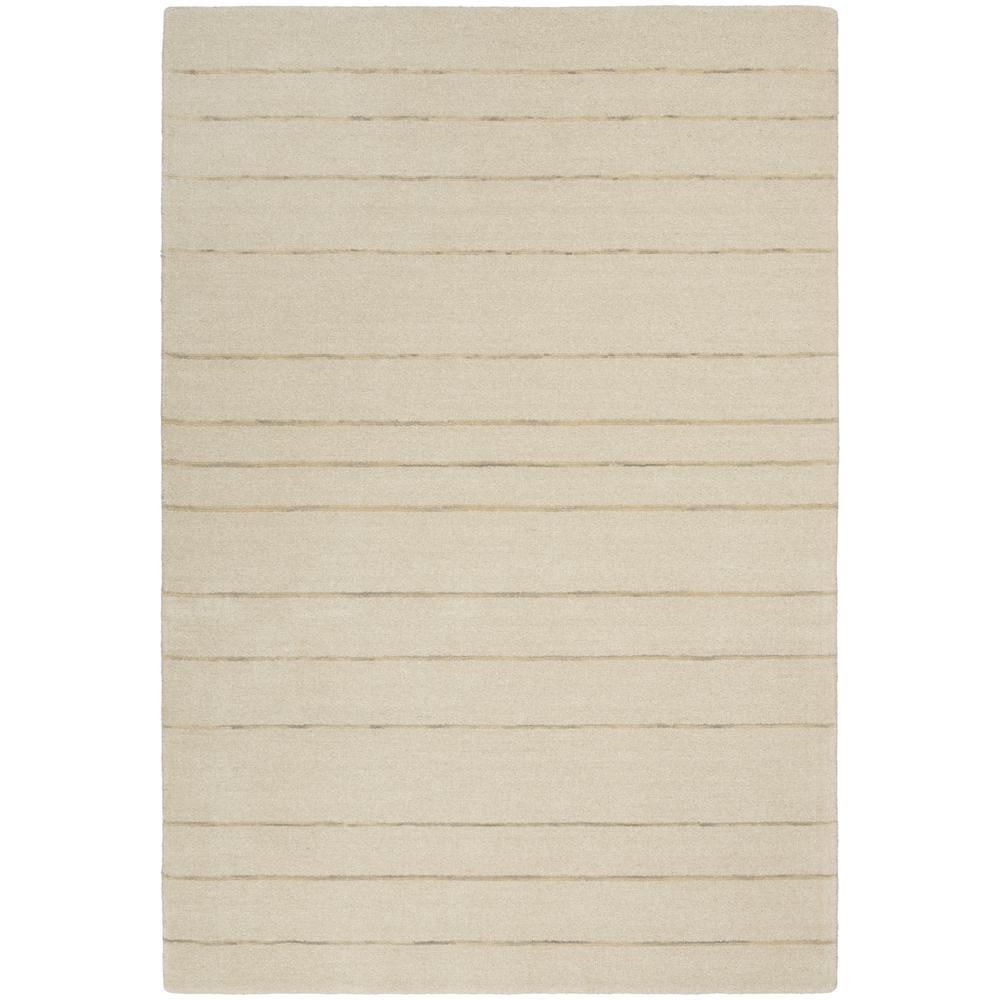 Halo Striped Handmade Wool Ivory Area Rug