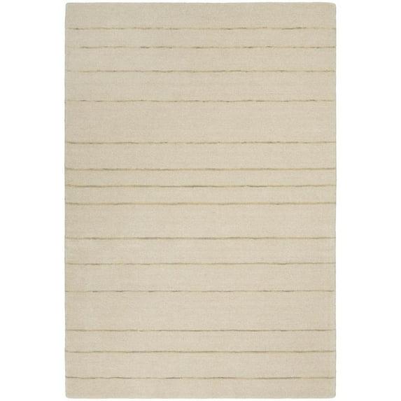 Halo Striped Handmade Wool Ivory Area Rug