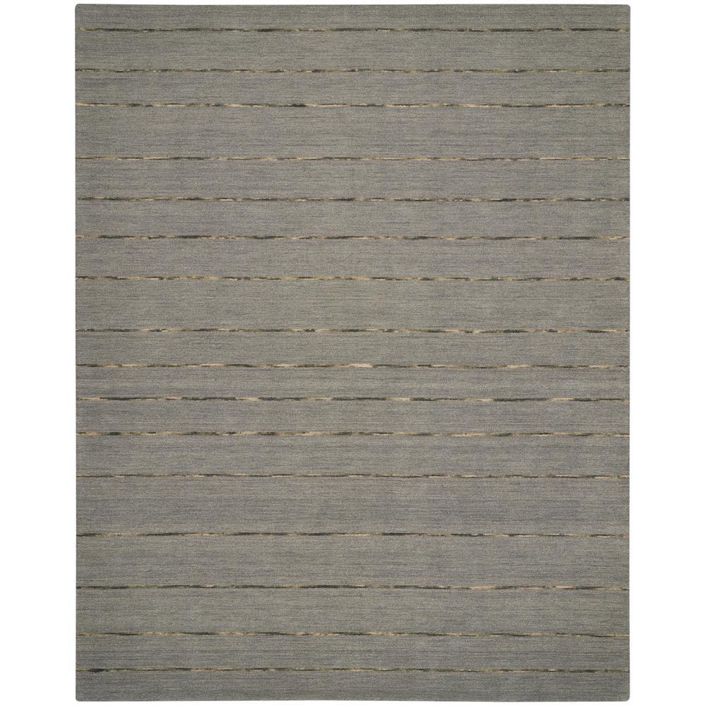 Halo Striped Handmade Wool Gray Area Rug