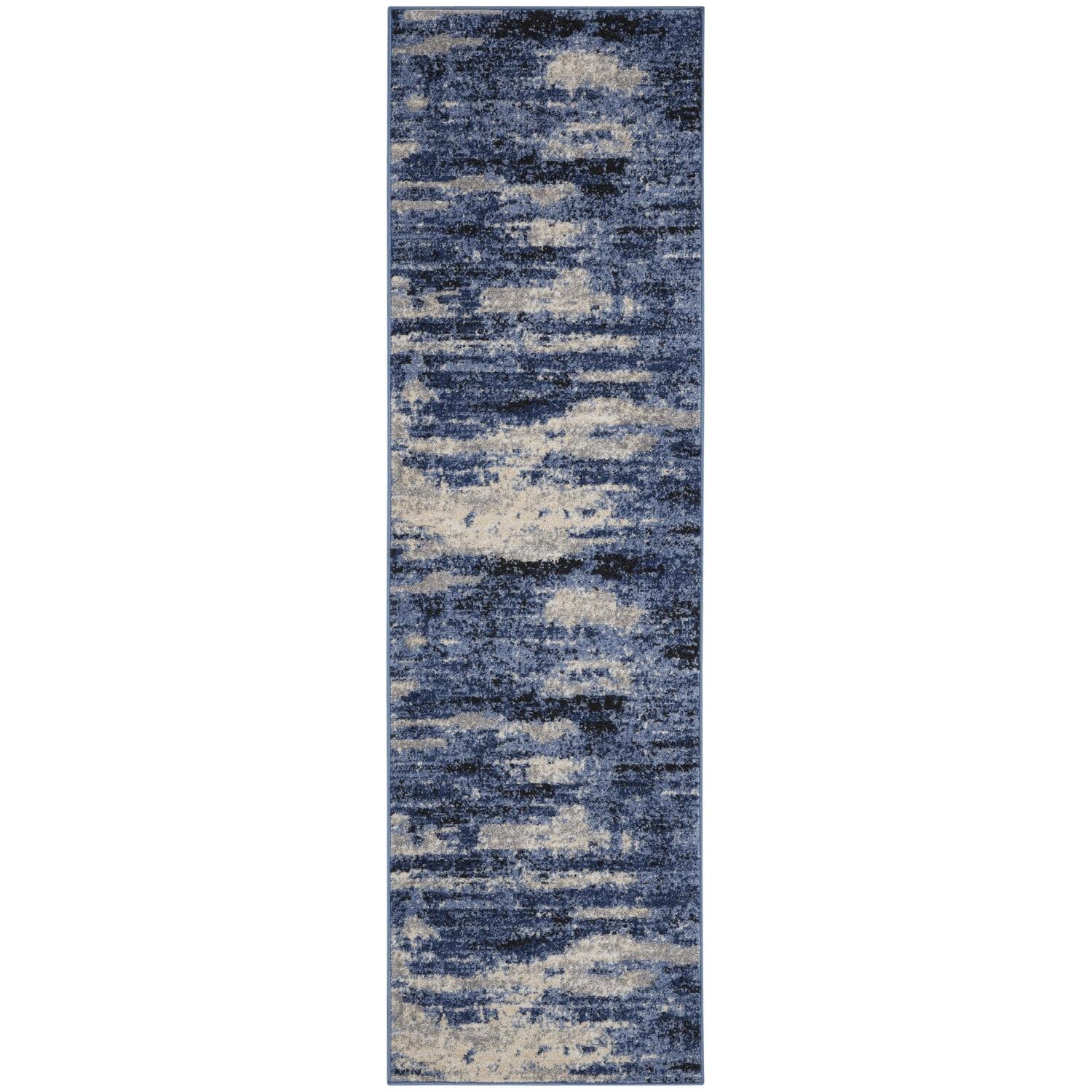 Handmade Gray Floral Abstract Easy-Care Synthetic Rug