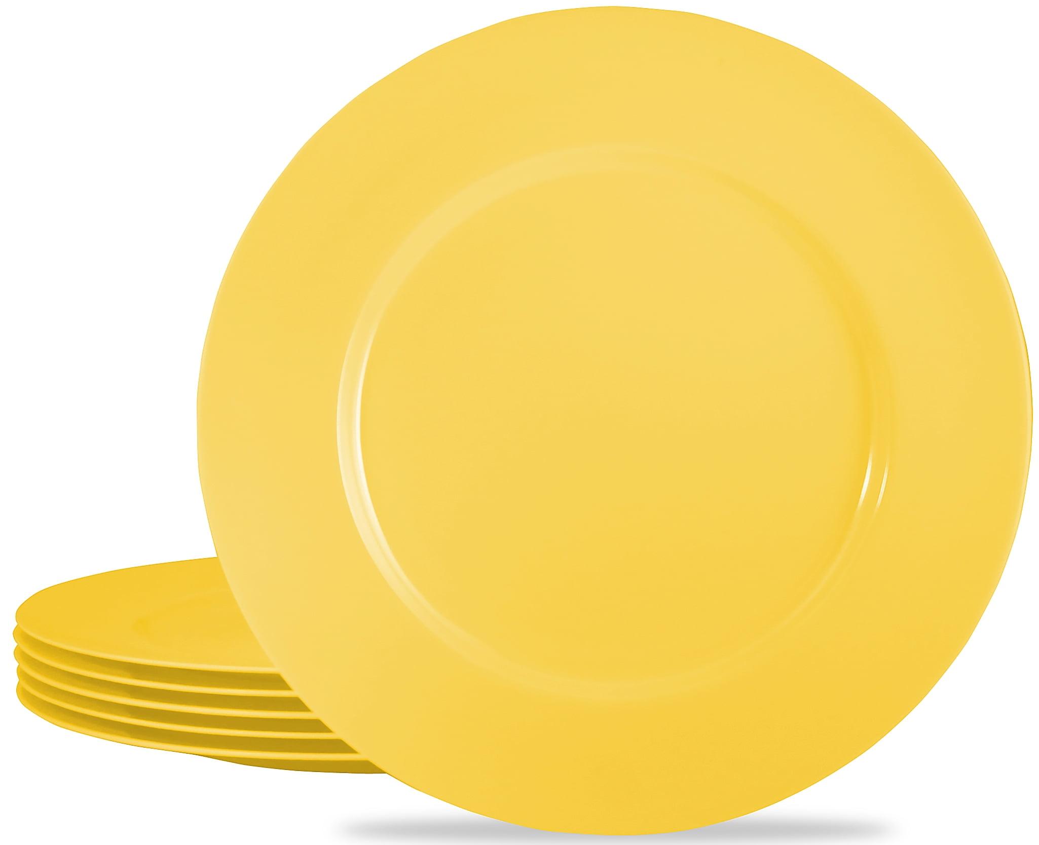 Lemon Yellow Melamine 6-Piece Dinner Plate Set