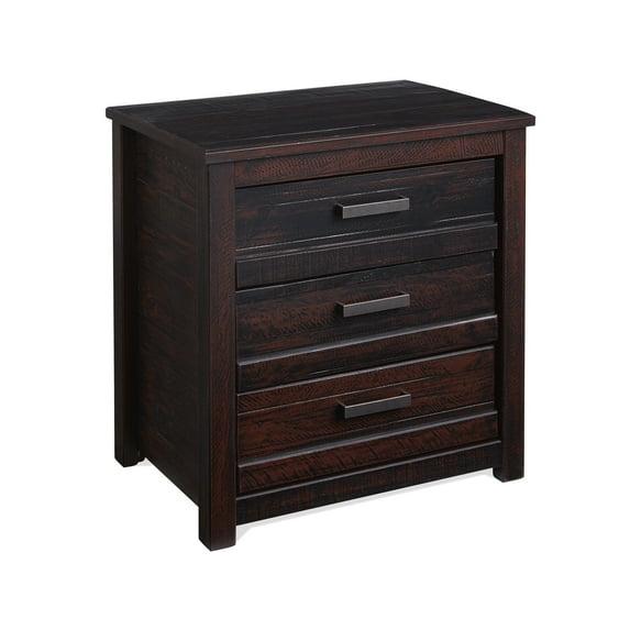 Camaflexi Rustic Nightstand 3-Drawer Night Stand Side Table & Organizer, Walnut