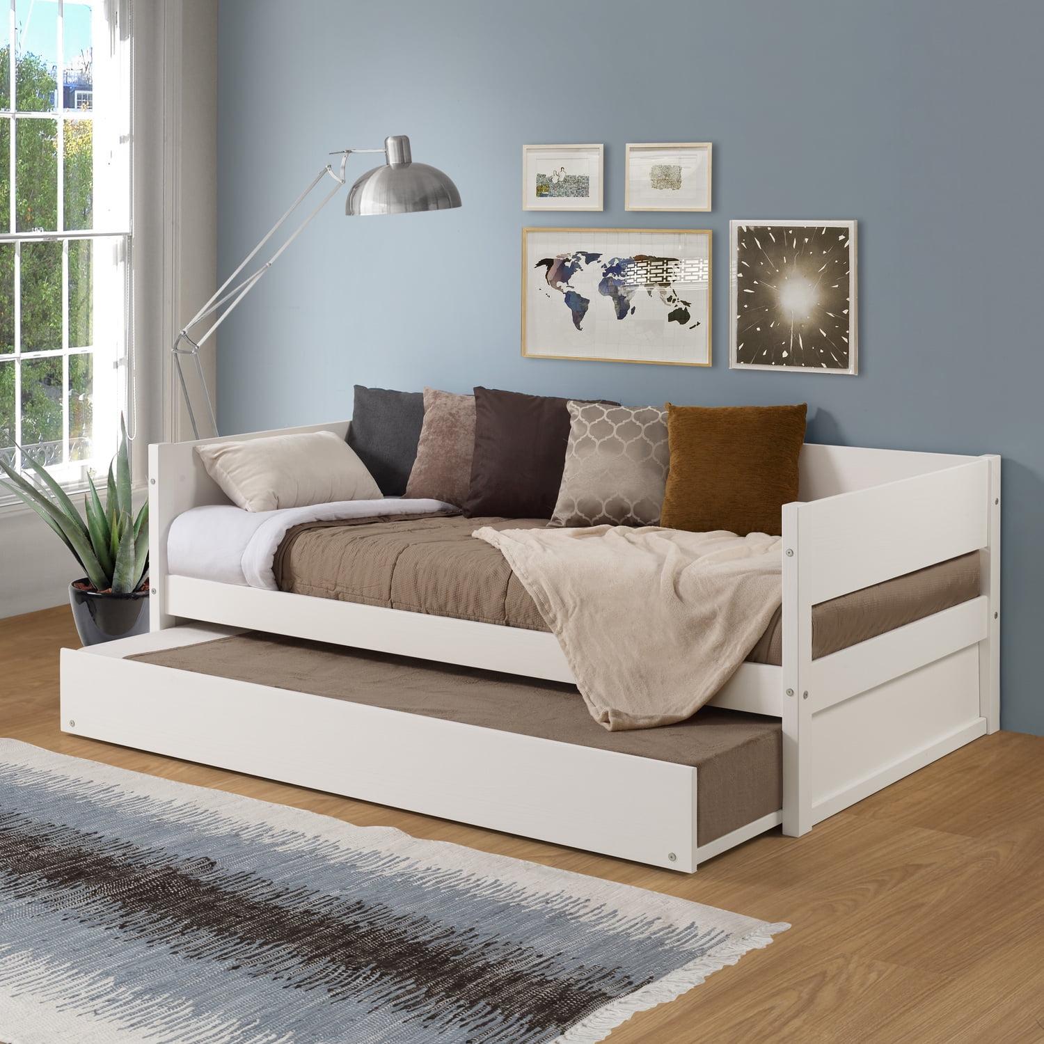 Camaflexi Tribeca Solid Wood Twin Daybed and Trundle Set in White