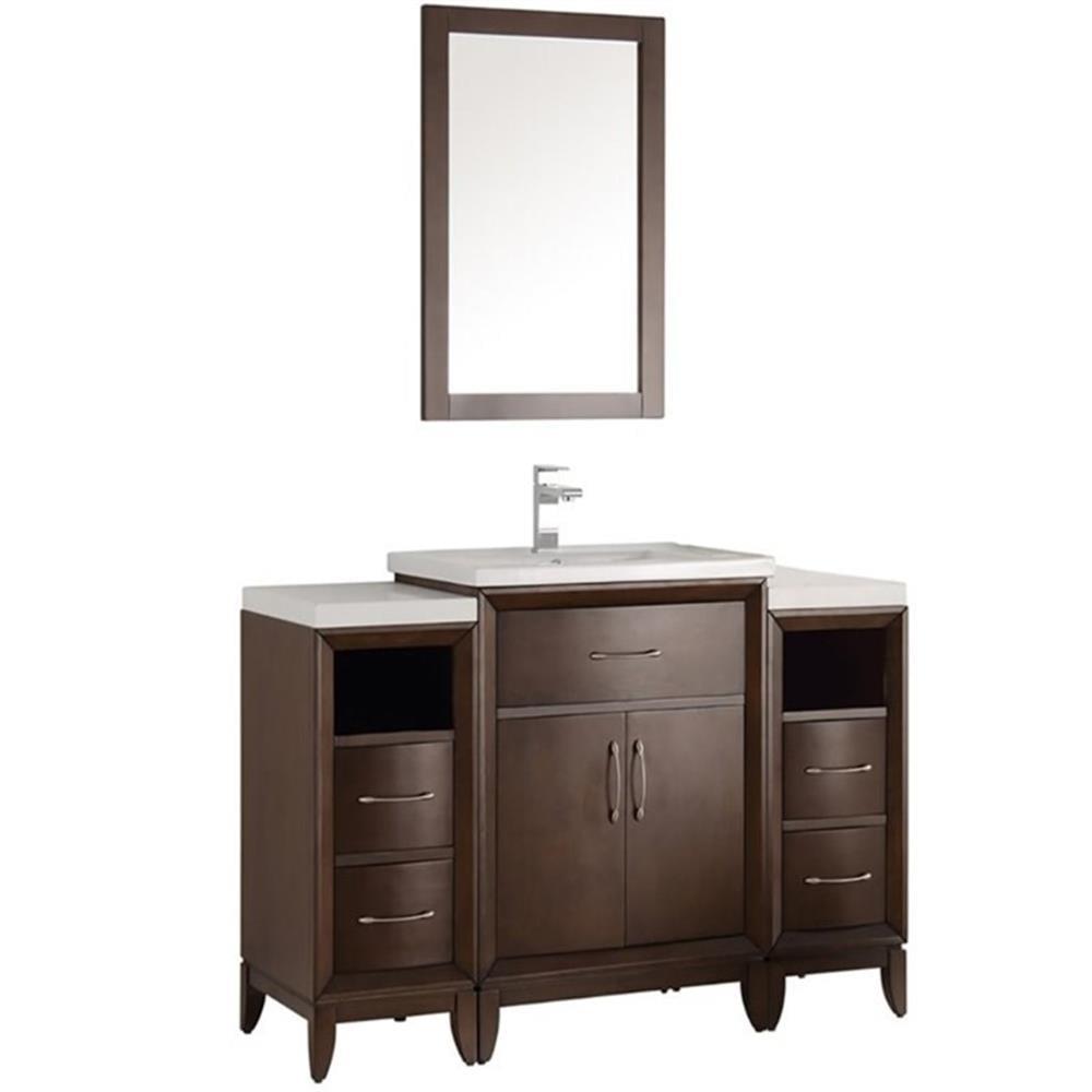 48" Antique Coffee Plywood Bathroom Vanity Set with Mirror